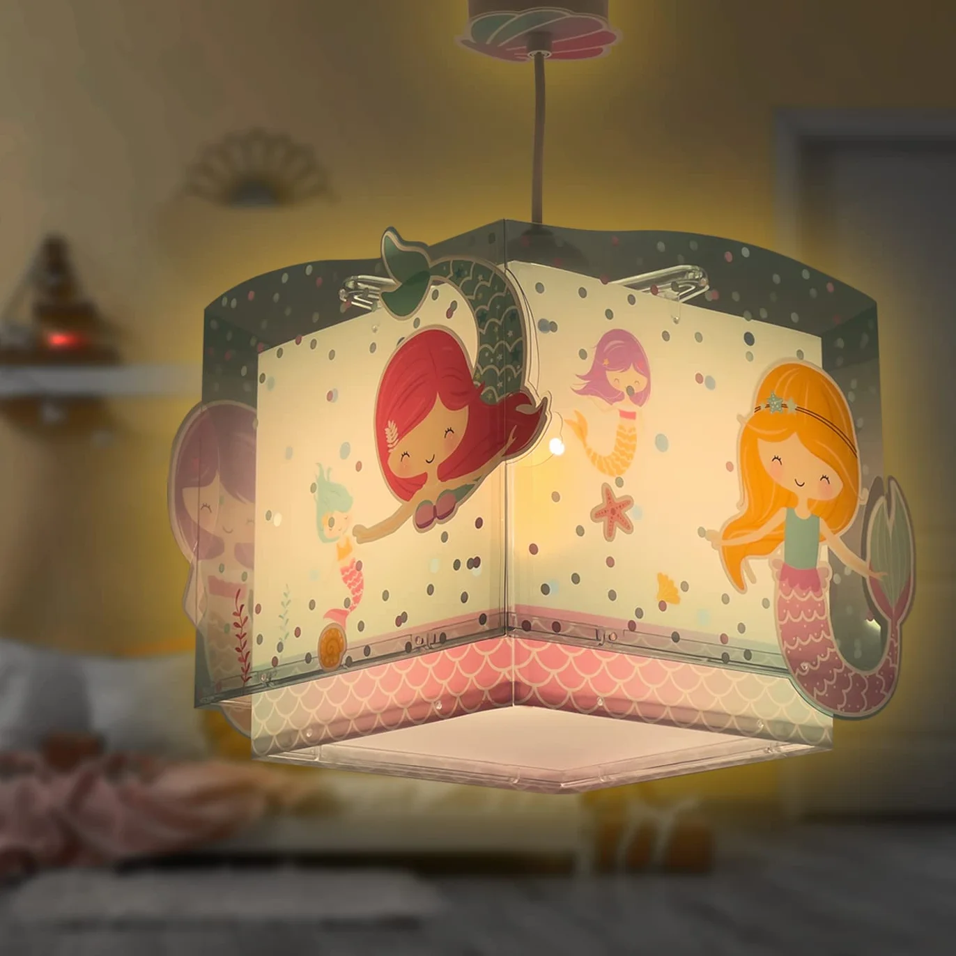 Dalber Lampe Suspension enfant Sirènes Mermaids E27 Turquoise