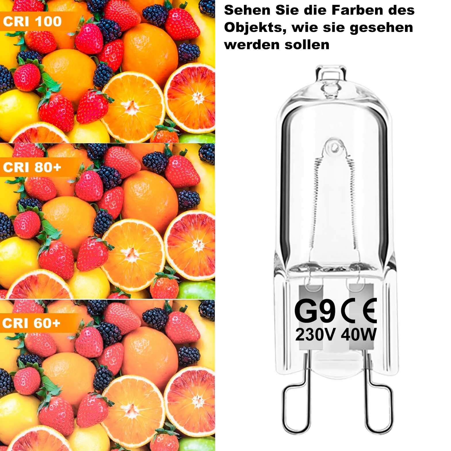 Ampoule G9 40W 230V Dimmable Blanc Chaud Halogène 300°C Four Lot de 12