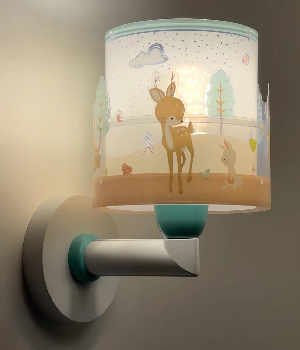 Dalber Applique Murale Enfant Loving Deer Cerf Rose E27