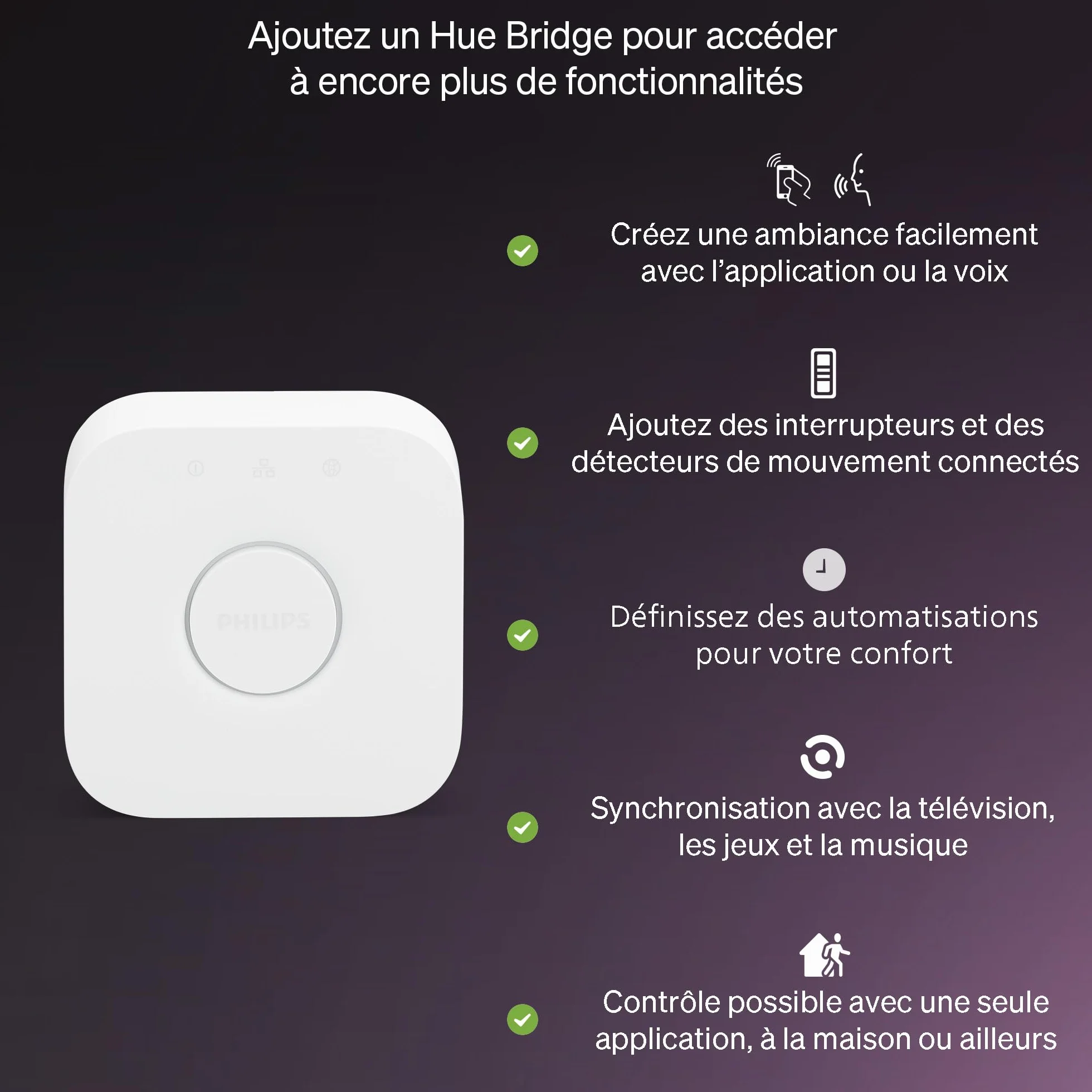 Philips Hue Essential Spot LED Connecté GU10 White and Color Ambiance 4,7W 2200-6500K 345lm Lot de 4