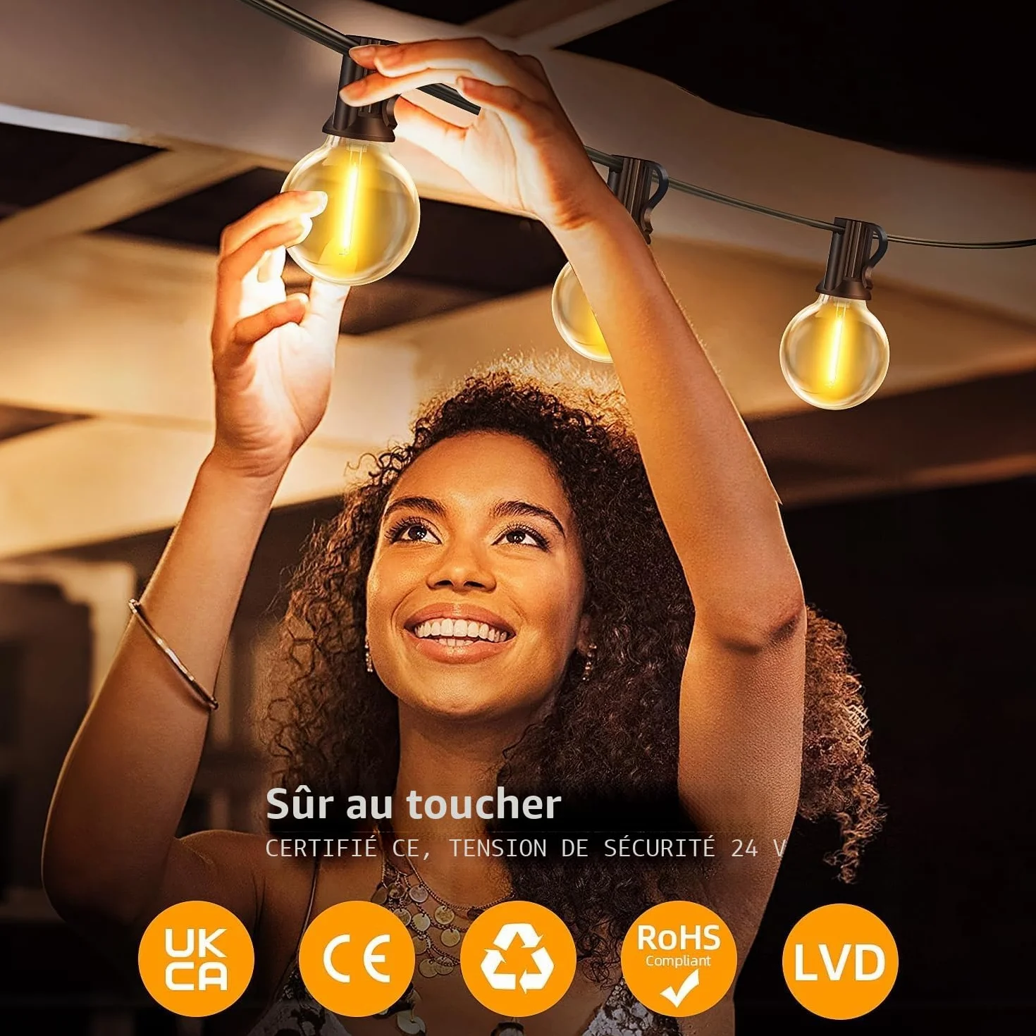 Guirlande Lumineuse Exterieure LED 30M G40 IP44 Imperméable avec Télécommande