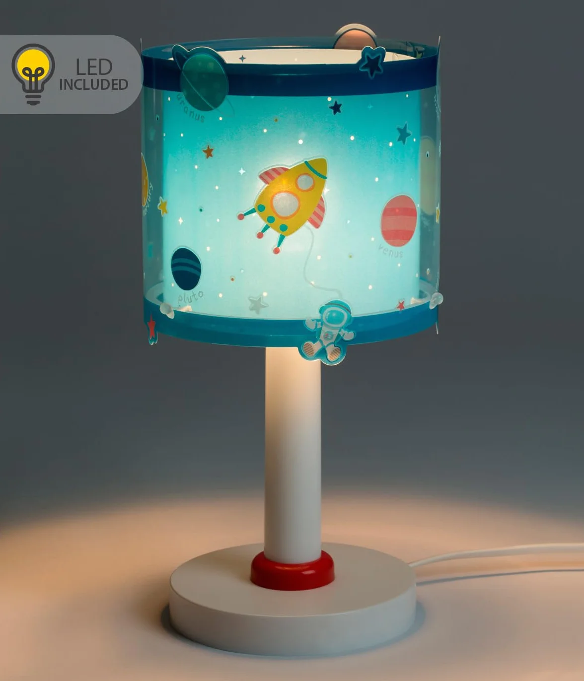 Dalber Lampe de chevet enfant Planets Planètes G4 LED 4 W Bleu
