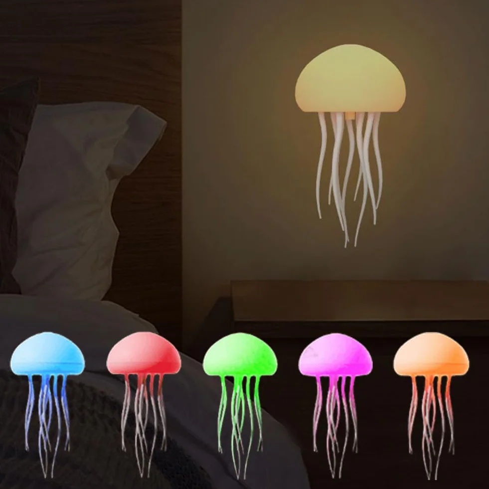 Lampe de chevet déformable méduse RVB charge USB-C commande vocale veilleuse tentacules flexibles