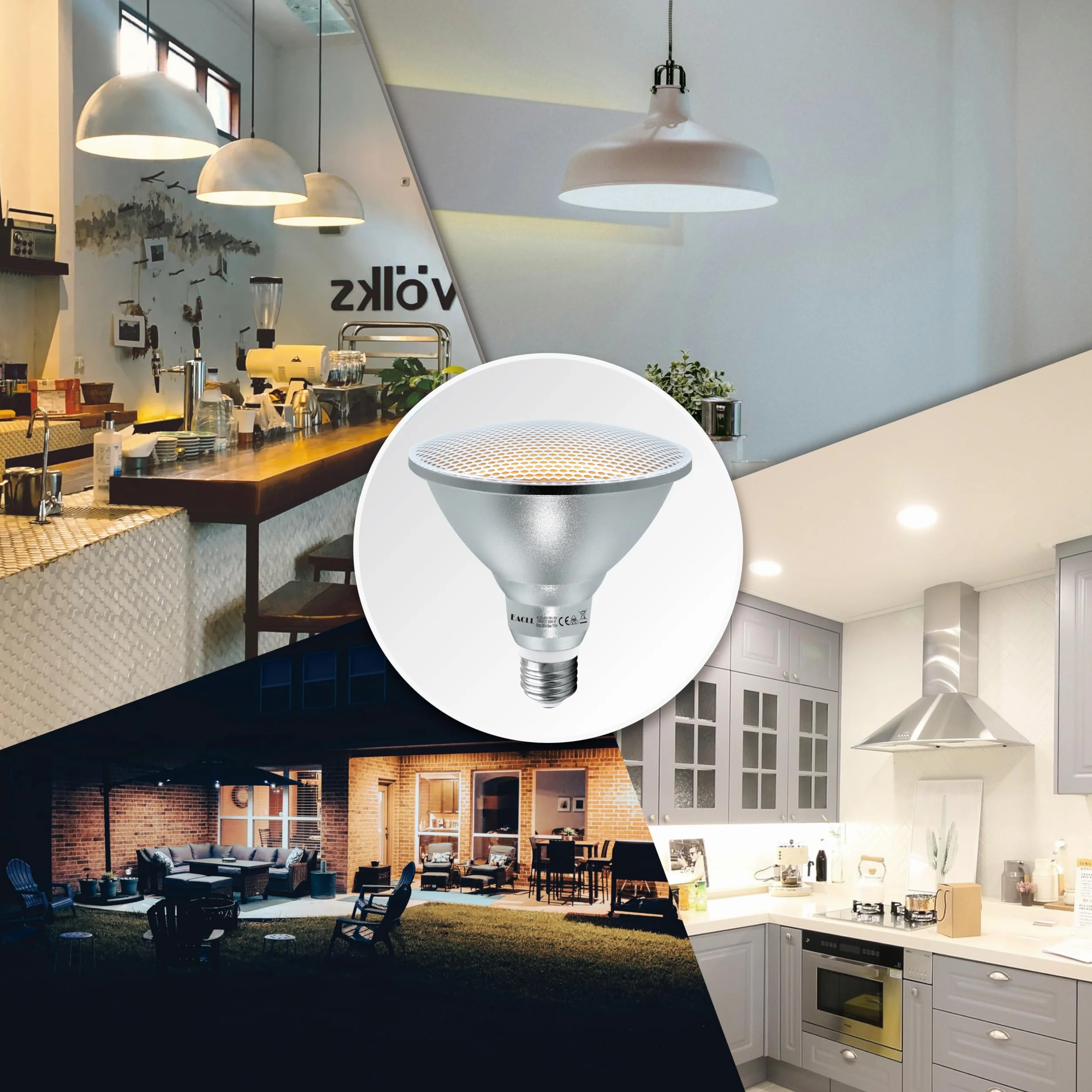 EACLL IP65 Ampoule LED E27 PAR38 Blanc Chaud 18W 1700 Lumens 3000K Lot de 2
