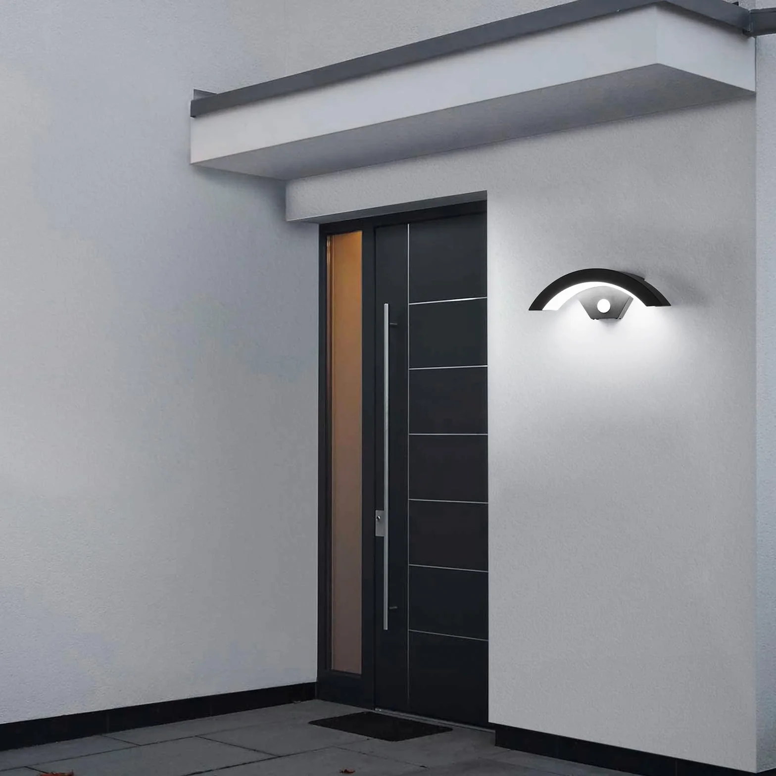 Comely 24W Applique Murale Exterieure LED IP65 Détecteur de Mouvement 6500K Noir