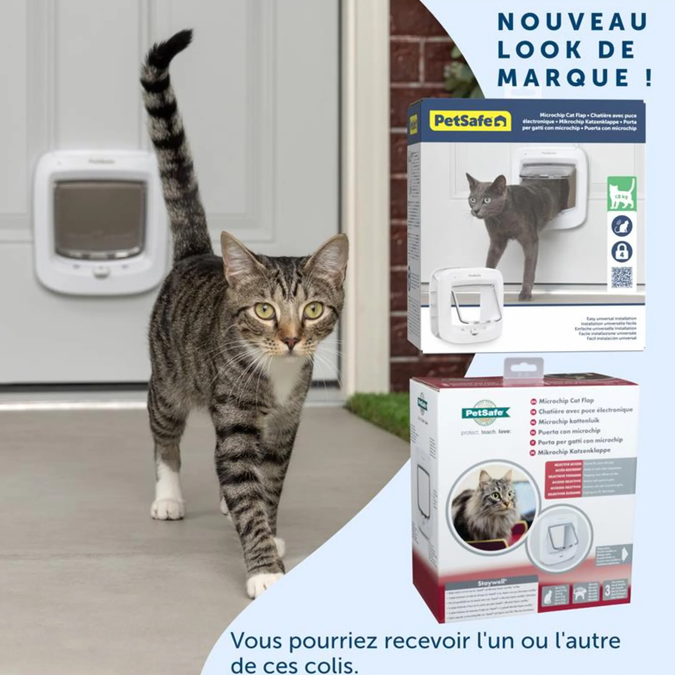 PetSafe Chatière à Puce Électronique RFID Multi-Utilisateur 40 Animaux 4 Options Fermeture Blanc