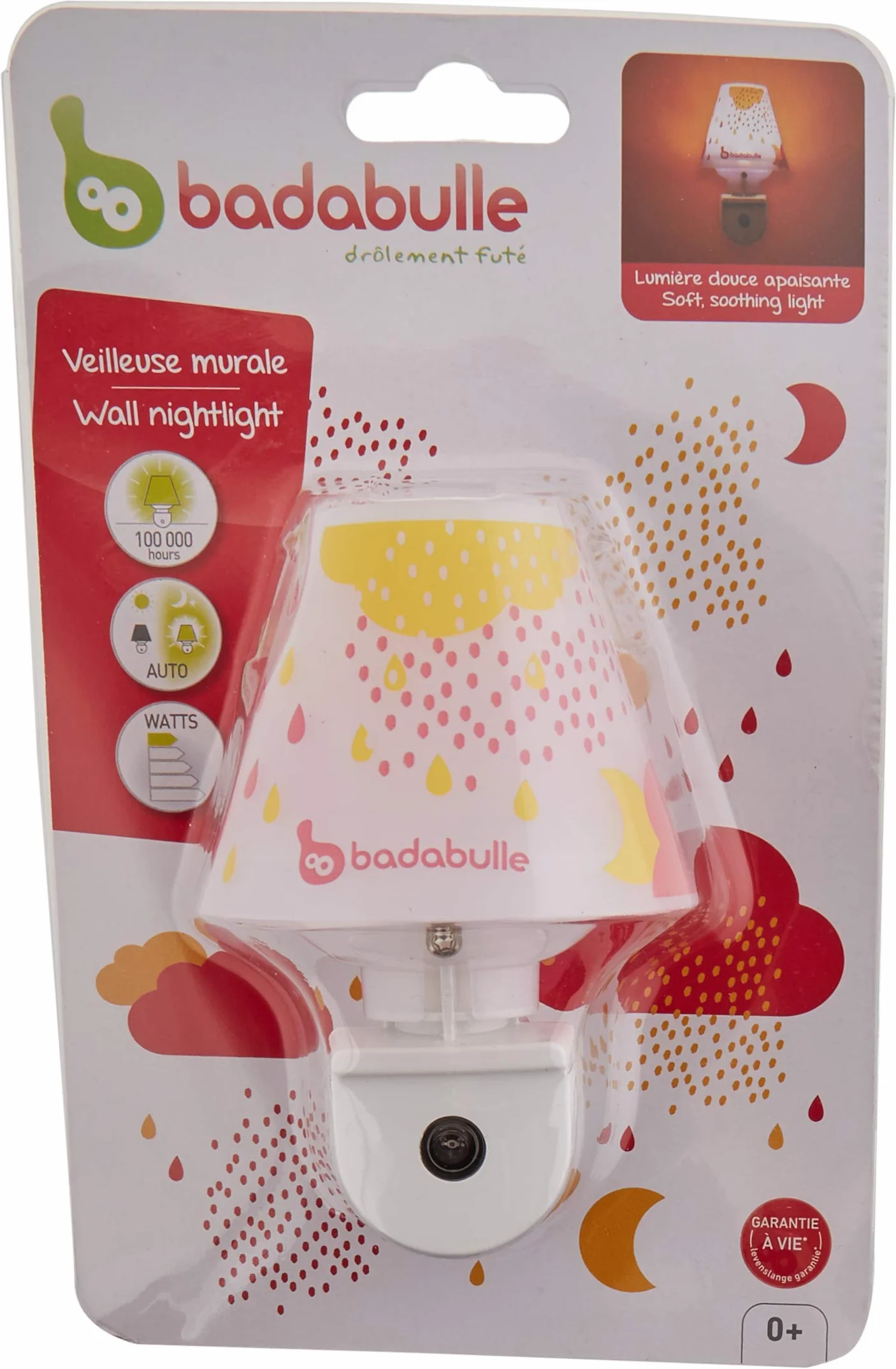 Badabulle Veilleuse Murale Gouttes Rose