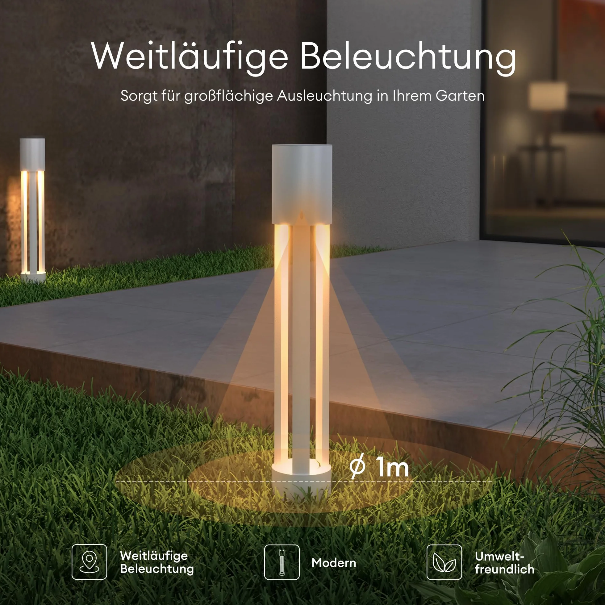 Lampe sur Pied Extérieur LED IP65 120x700mm Blanc Mai & Mai