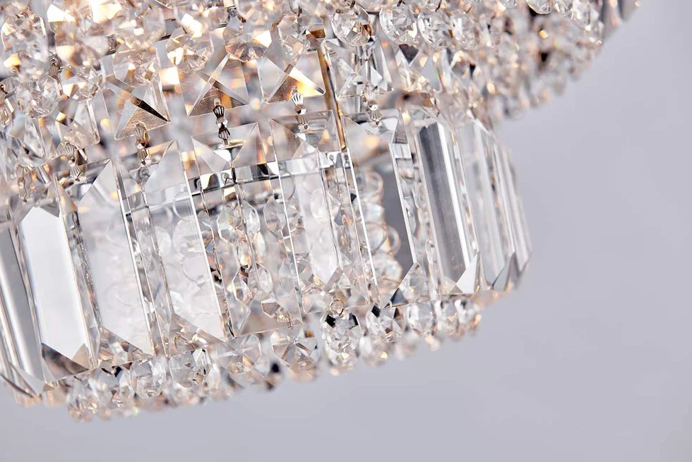 Bestier Moderne Chrome Cristal Plafonnier Éclairage Lustre Éclairage LED Plafonnier Lampe Pour Salle À Manger Salle De Bains Chambre À Coucher Salon 4 G9 Ampoules Diamètre Requis 33 cm x Hauteur 24 cm