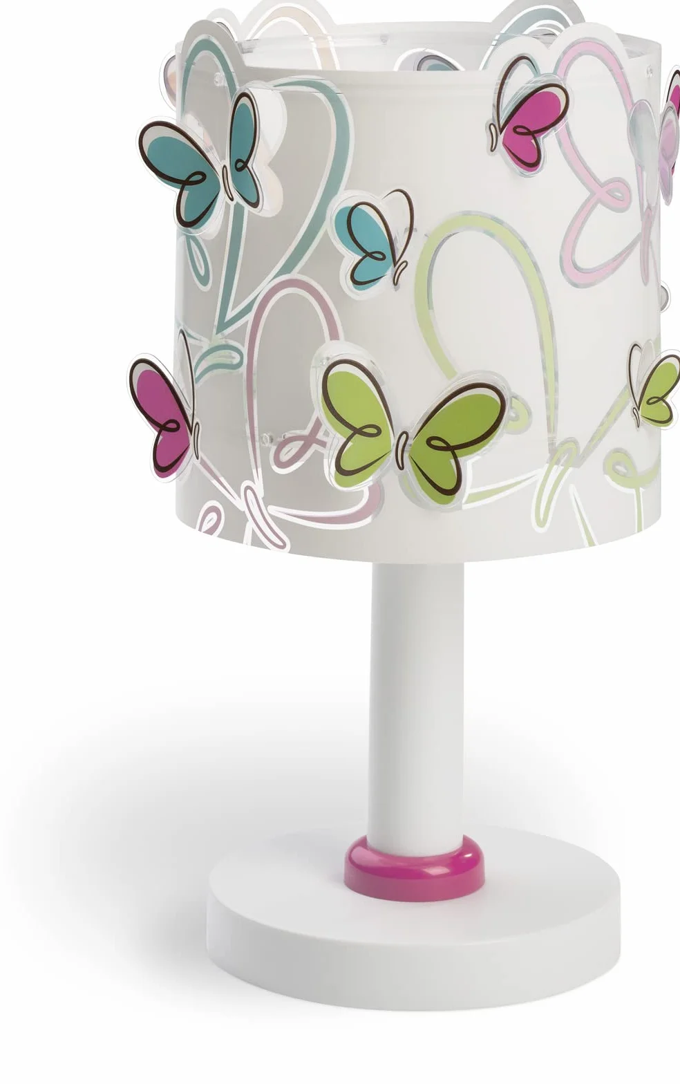 Dalber lampe de table enfant Butterfly Papillons multicolores