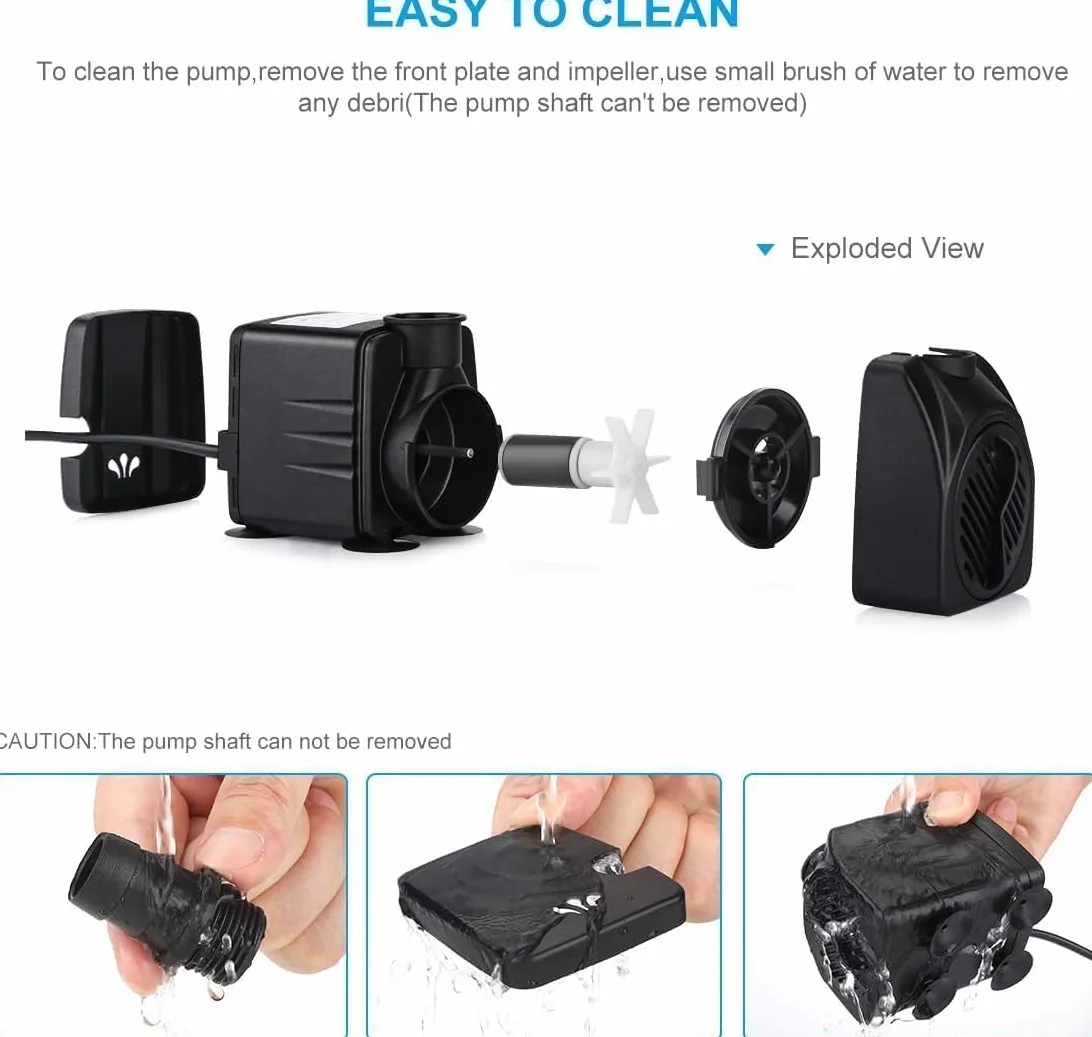 Pompe À Eau Submersible 25W 1800L/H 3 Gicleurs 13mm-16mm-19mm