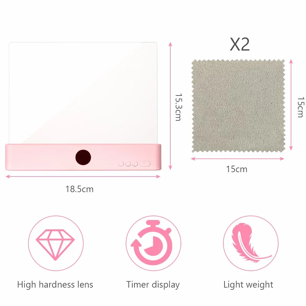 HOTUT Lampe de Livre Plate LED, Lampe de Lecture Portable, Protection des Yeux, Rose
