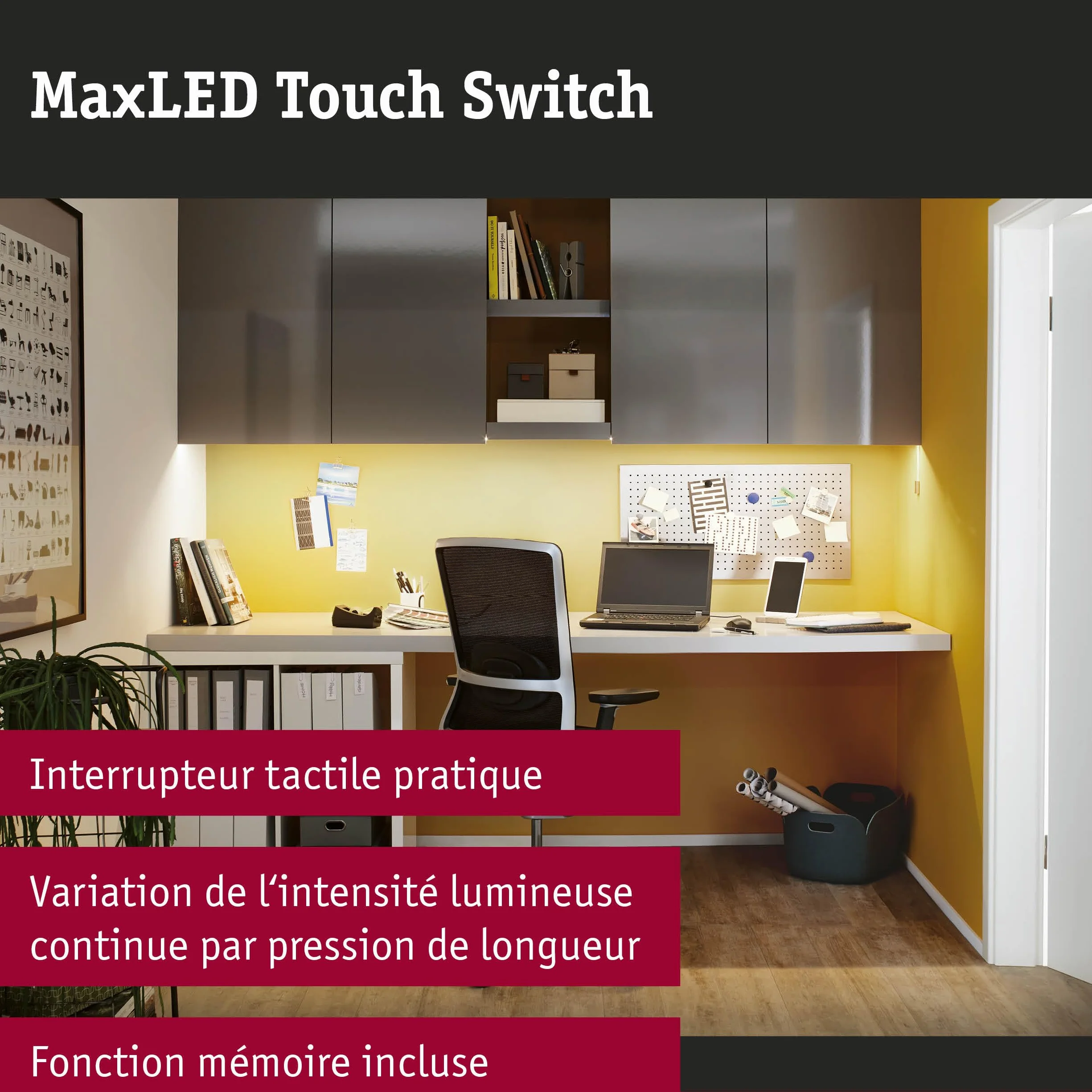 Paulmann Strips MaxLED Touch Switch 144W Bande Lumineuse LED Argent Métal