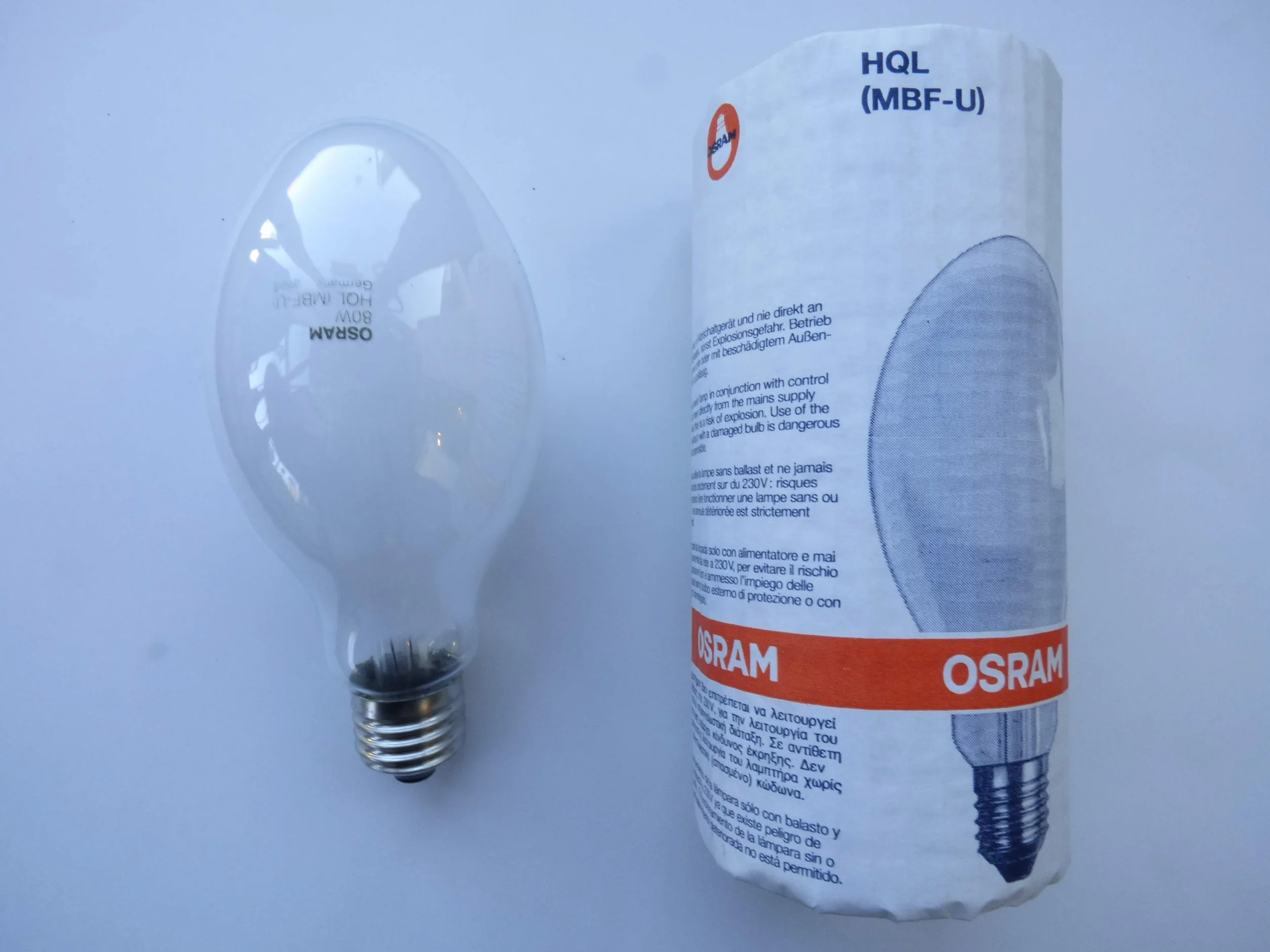 Osram Ampoule à vapeur de mercure HQL 80 W E27