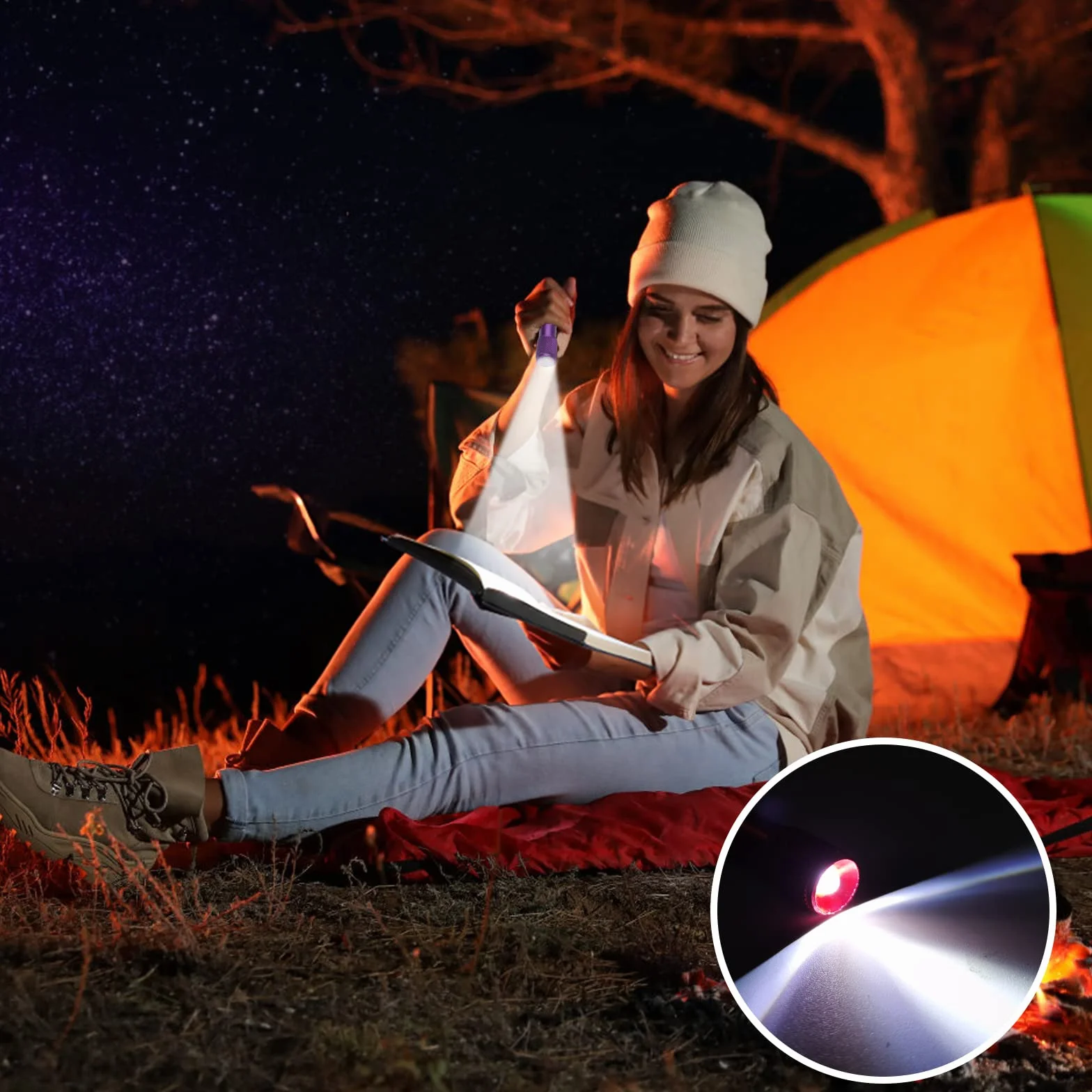 Lot de 14 mini lampes de poche porte-clés LED en aluminium pour extérieur camping cyclisme