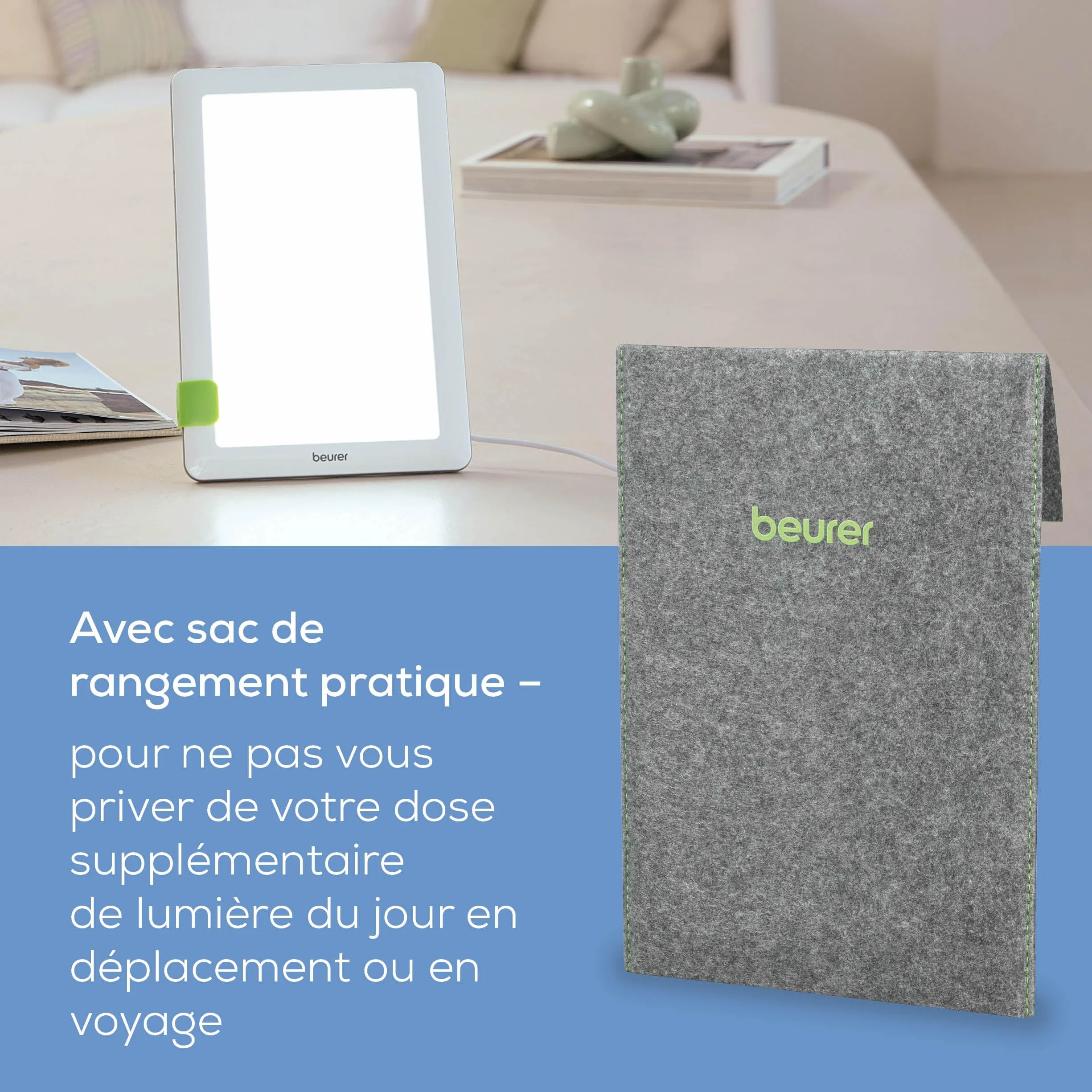 Beurer TL 30 Lampe de luminothérapie 10 000 lux simulation lumière du jour compacte avec support