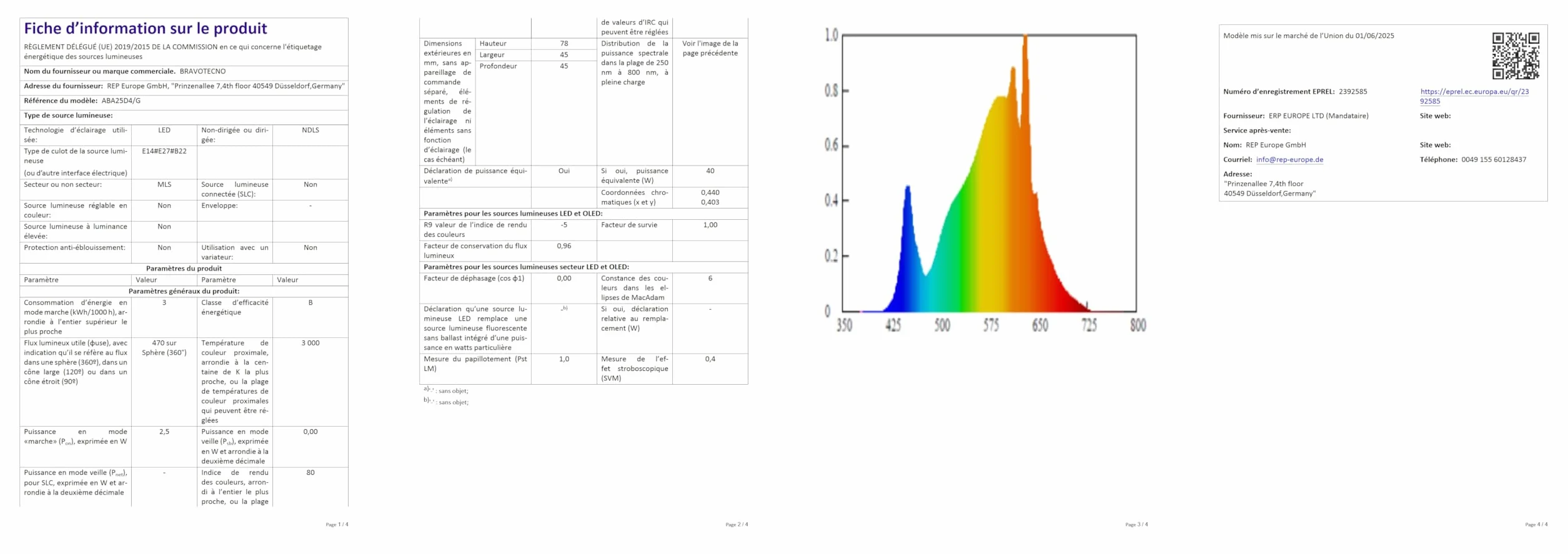 Ampoule LED E14 Blanc Chaud 3000K 2,5W 470LM G45 Équivalent 40W Angle 360° Lot de 6