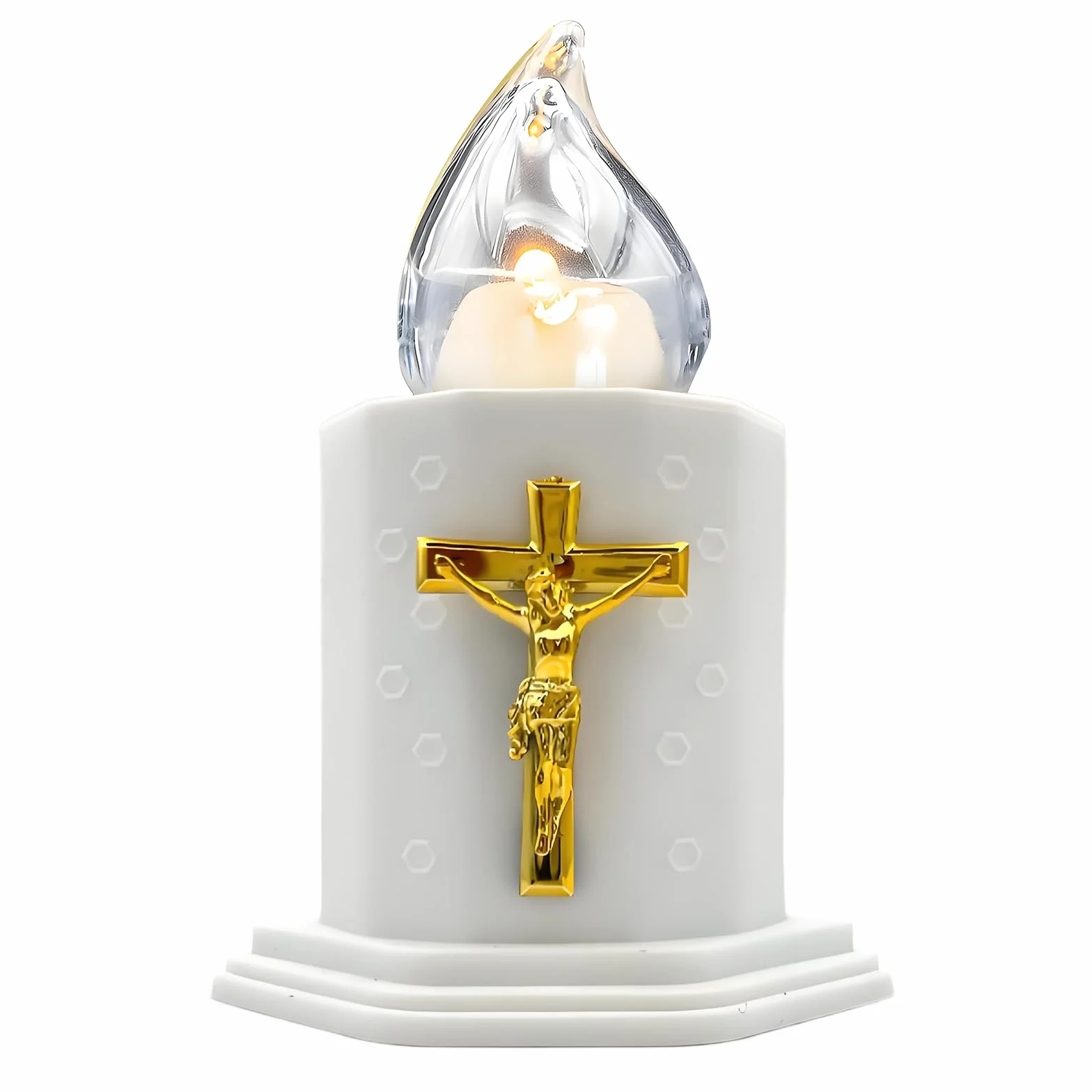 Bougies LED cimetières églises à piles flamme oscillante résistantes pluie 210 jours blanc