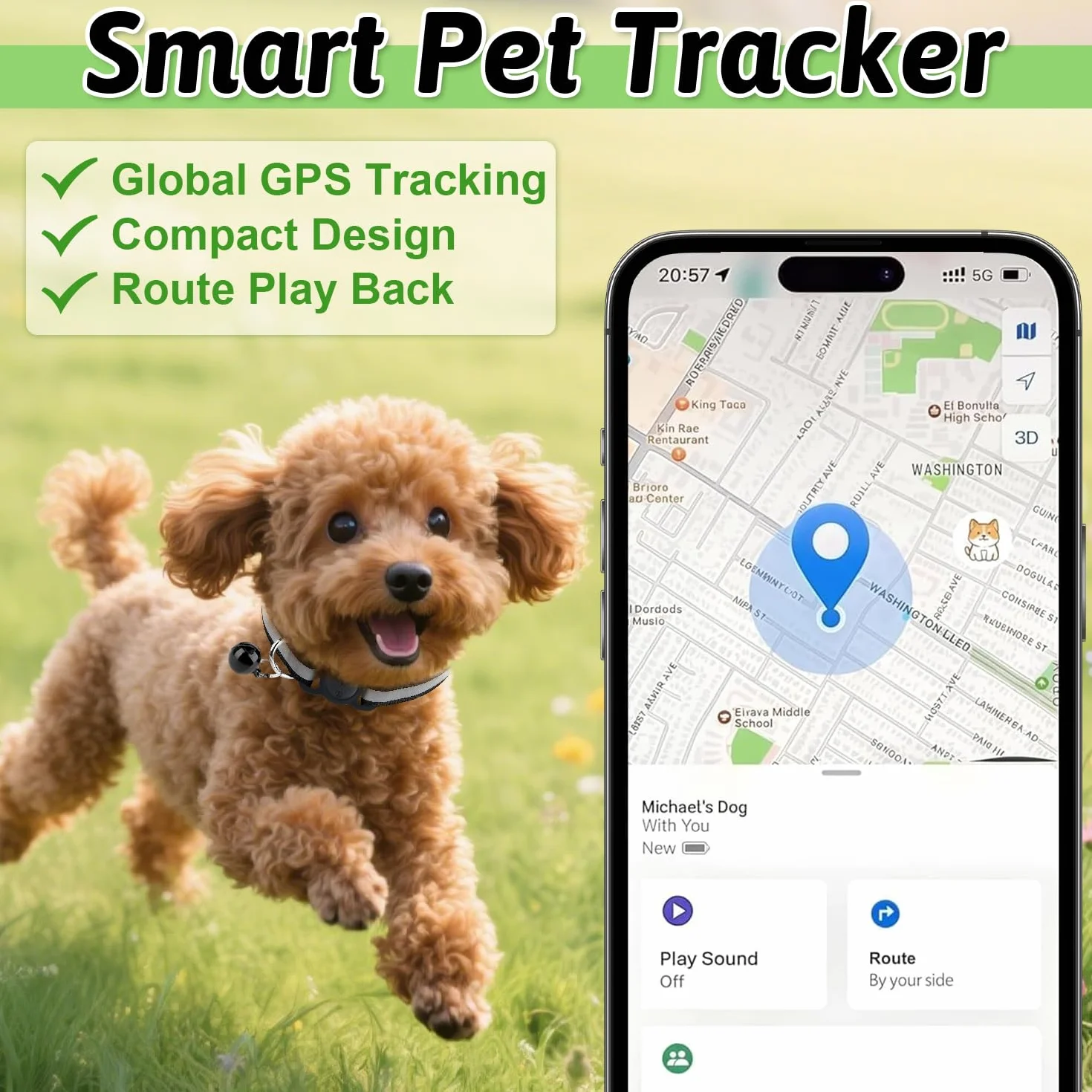 Collier GPS Chat Traceur 2026 Nouveau Localisation Temps Réel Imperméable Durable iOS Android