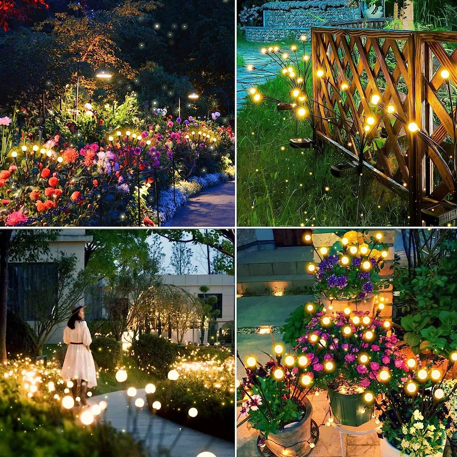 Kizozo Lampe Solaire Jardin 40LED IP65 Étanche Blanc Chaud
