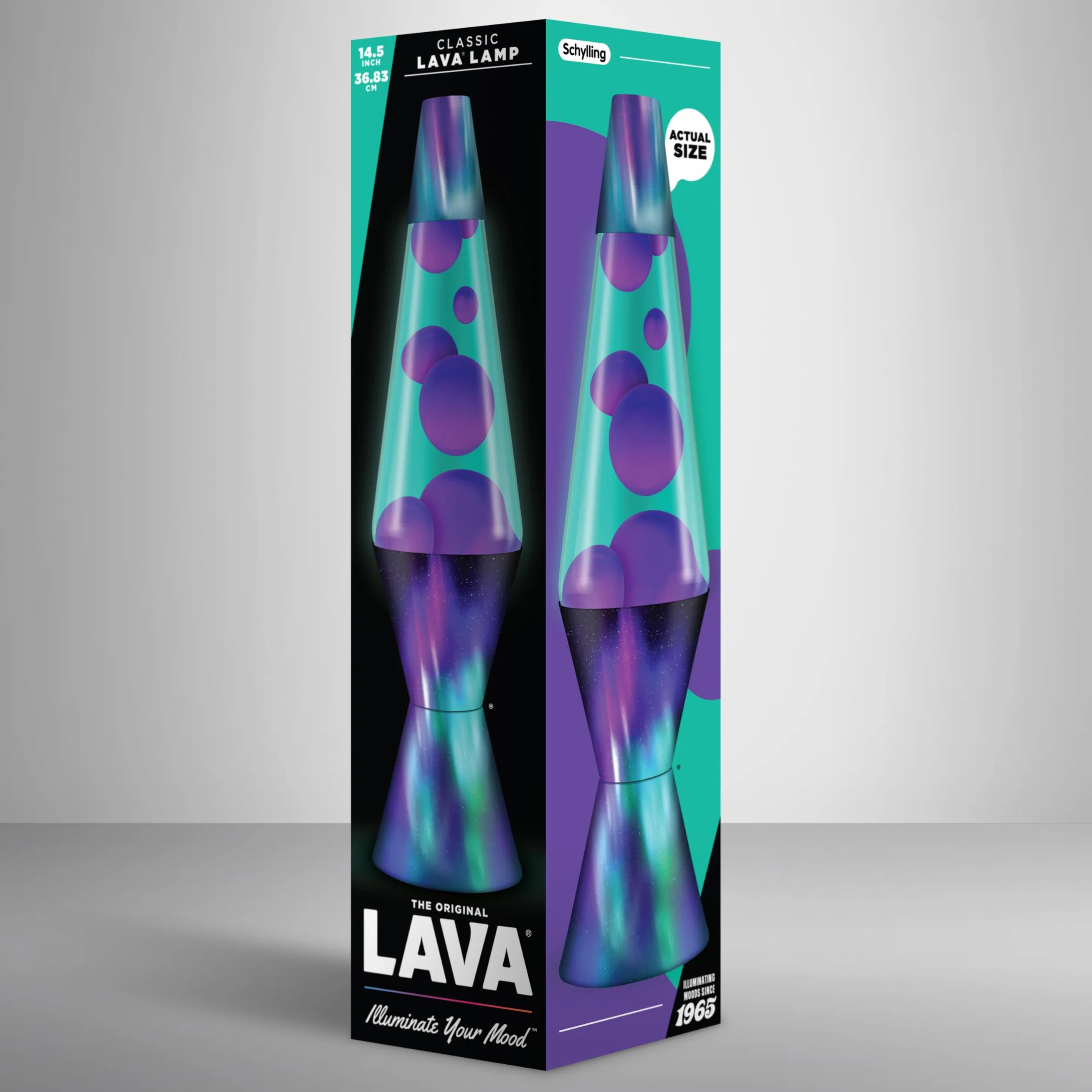 LAVA® Lampe Aurore Boréale 2047 14,5 cala cire violette liquide sarcelle base capuchon décoratifs