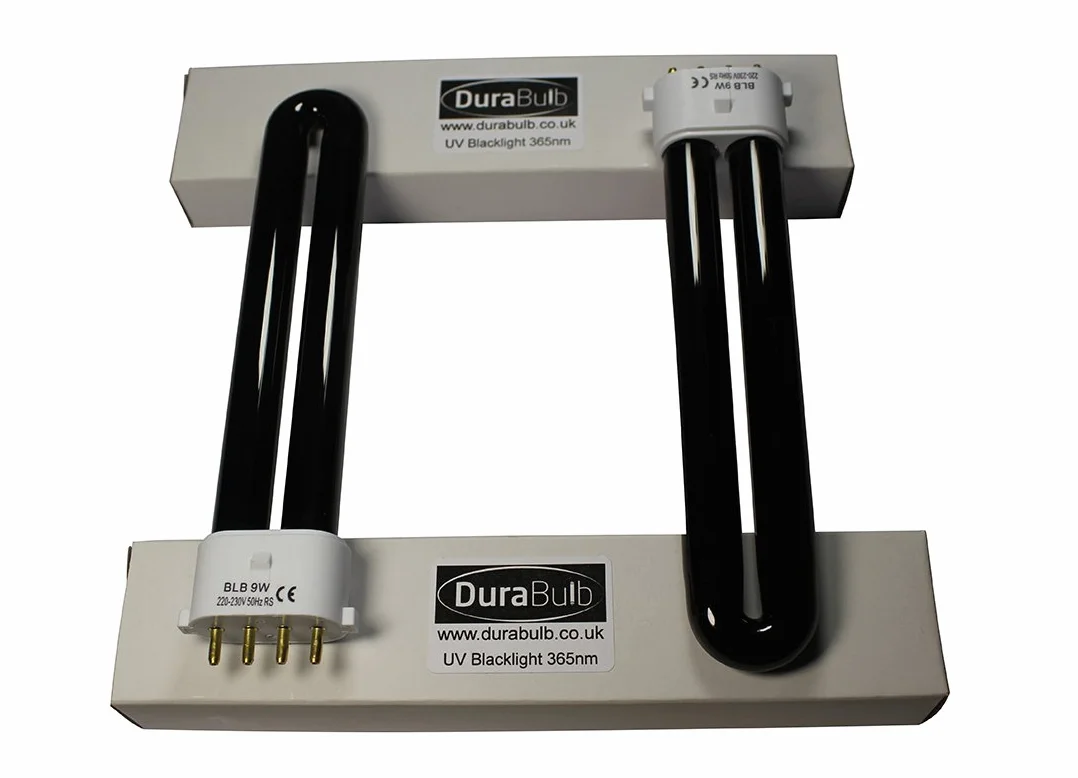 Lot de 2 ampoules 9 W détection faux billets lumière noire UV tubes 4 broches