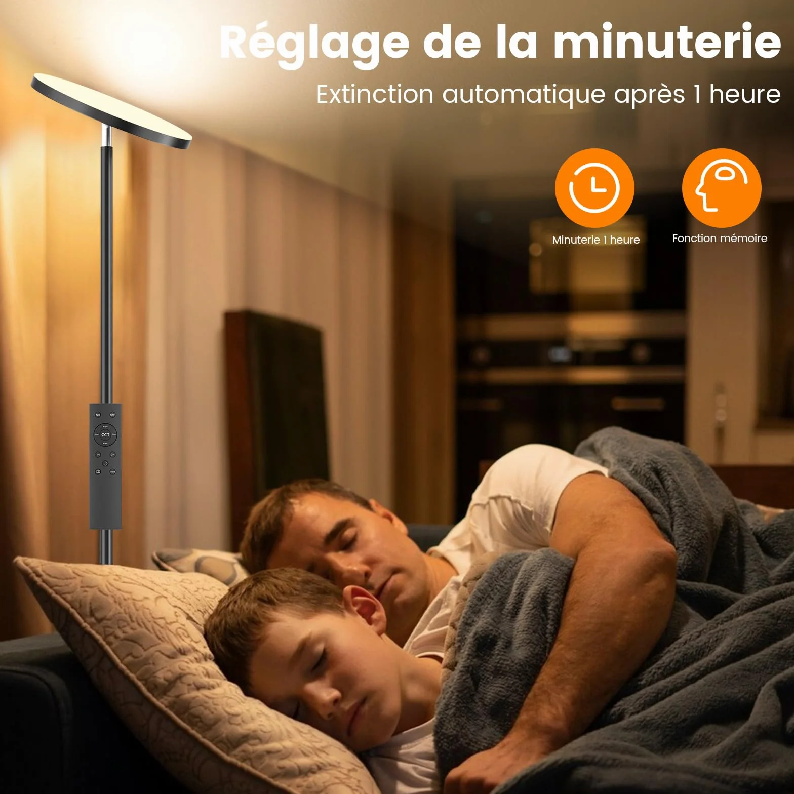 Lampadaire sur Pied LED 36W 3000LM Dimmable 2700K-6500K RGB Télécommande Contrôle Tactile