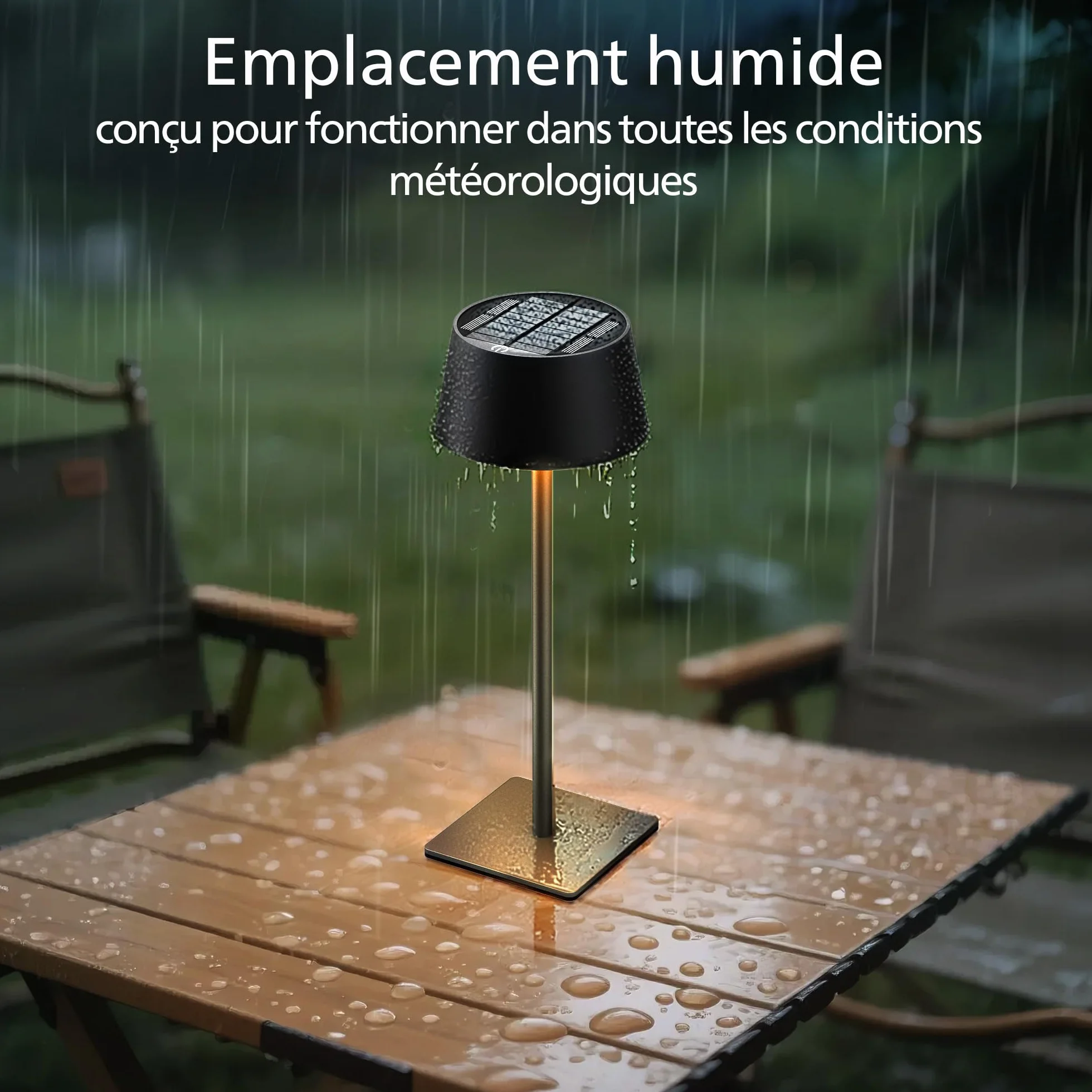 Philips Lampe de Table Solaire d'Extérieur LED Portable Sans Fil Batterie Hauteur Réglable 2 Positions Gradation Continue