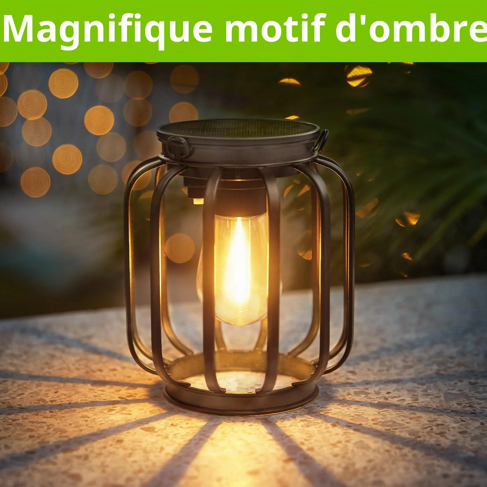 BUCASA Lampe Solaire Exterieur Jardin Suspendue 2 Pièces Lanterne Solaire IP65 Étanche Métal LED