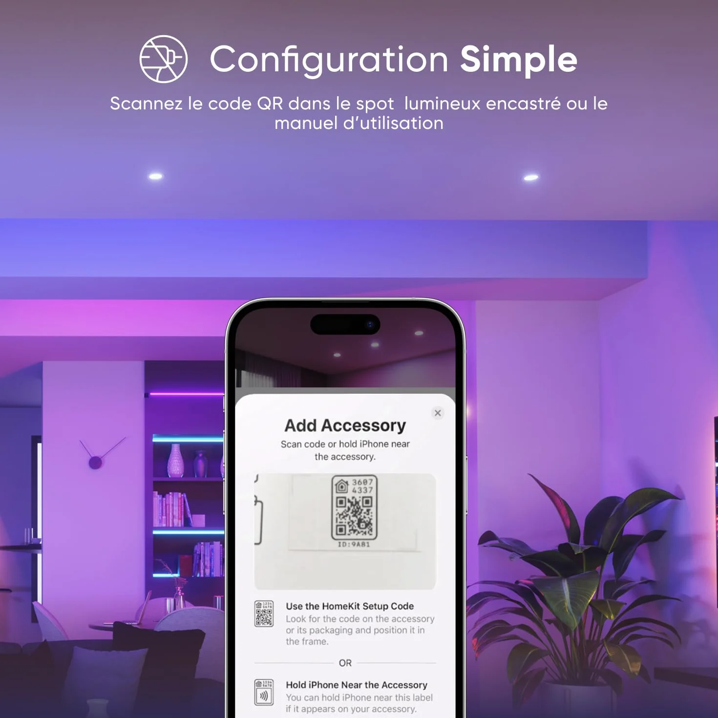 Nanoleaf Ampoule Connectée WiFi LED Spots Encastrés, Compatible Alexa/Google Home/App, Dimmable Multicolore 550LM 1200K-6500K, Découpe 75–85 mm