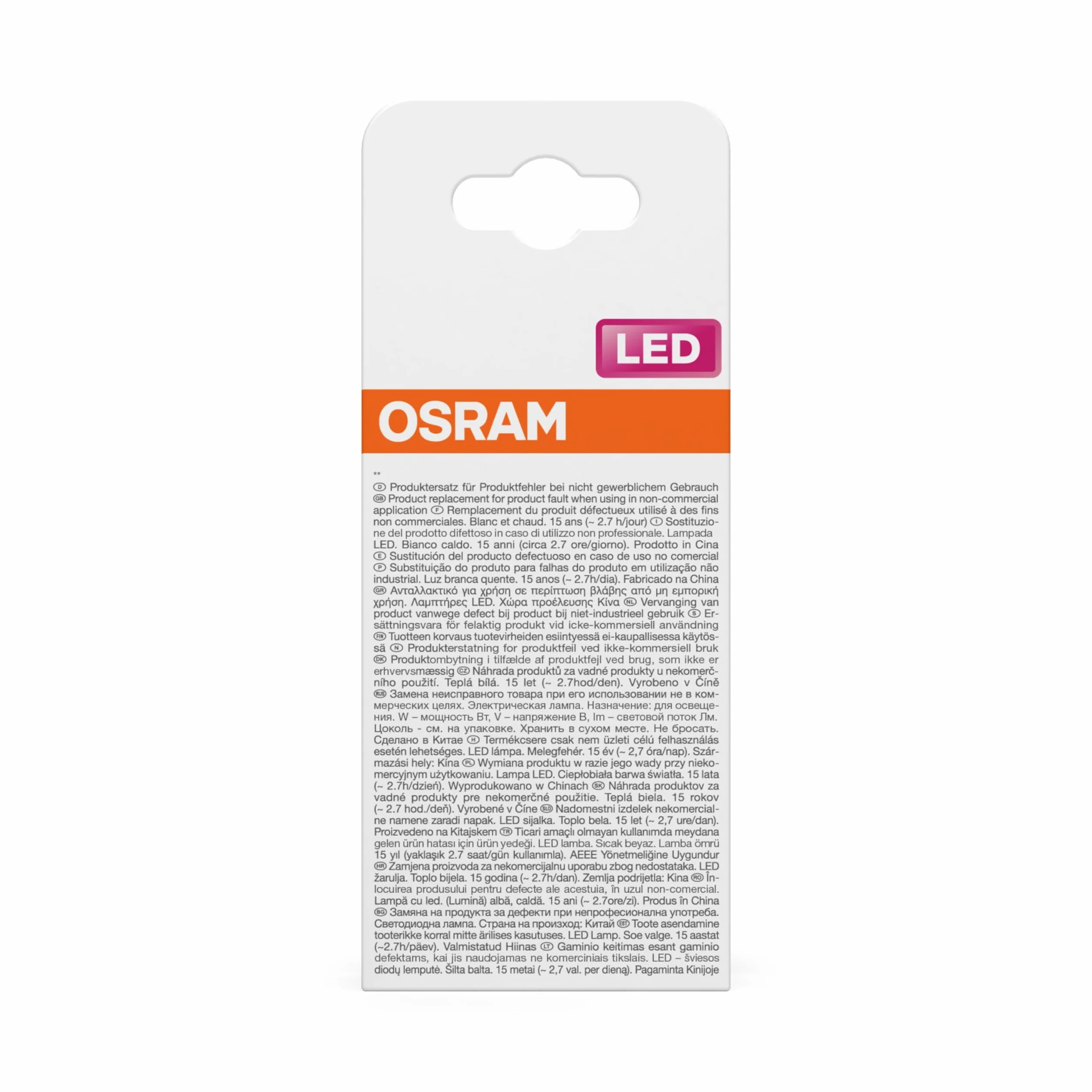Osram Lampe LED A40 filament étoile 2700K blanc chaud 3,4W B22d 470lm dépolie