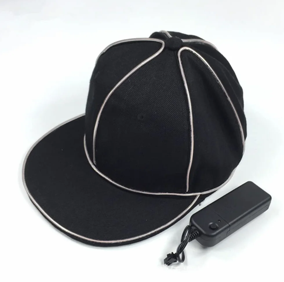 HULA Chapeau Snapback Lumineux LED Chapeau de Baseball pour Fête Bleu