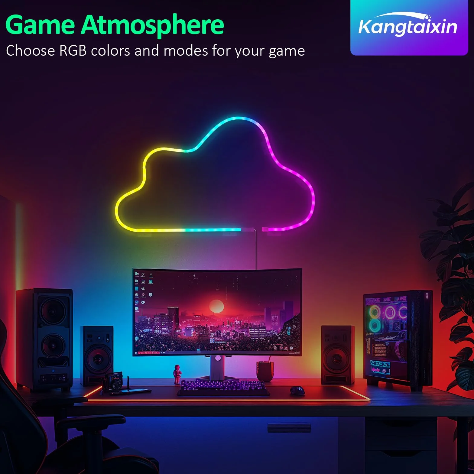 Bande LED RGB 3m Kangtaixin, Flexible Étanche Découpable avec Contrôle APP et Synchronisation Musicale