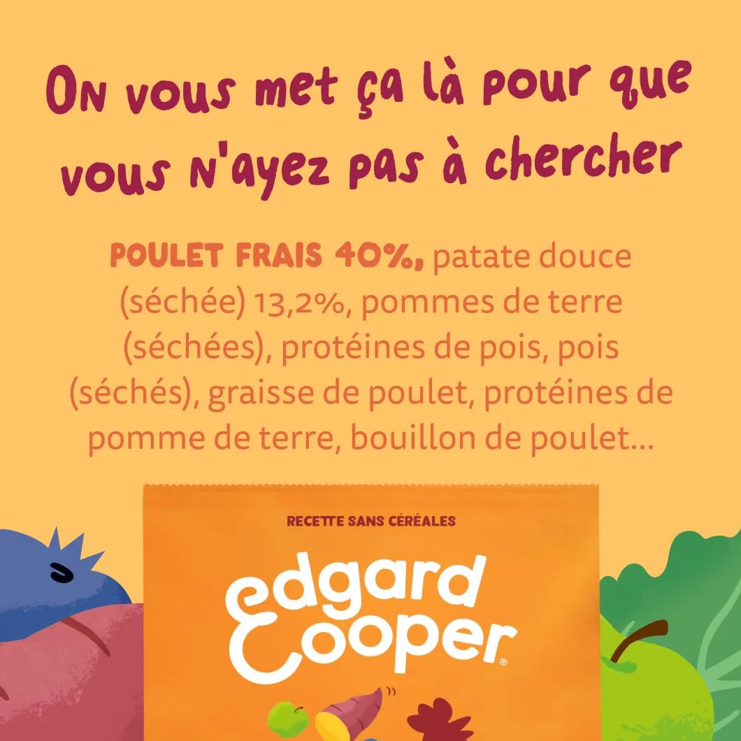 Edgard & Cooper Croquettes Chien Poulet Frais 2.5kg Sans Céréales Hypoallergénique