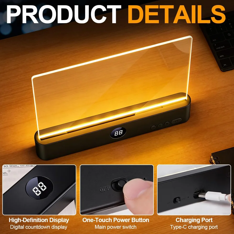 Lampe de Lecture LED Rechargeable Portable, 3 Modes de Couleur avec Minuteur