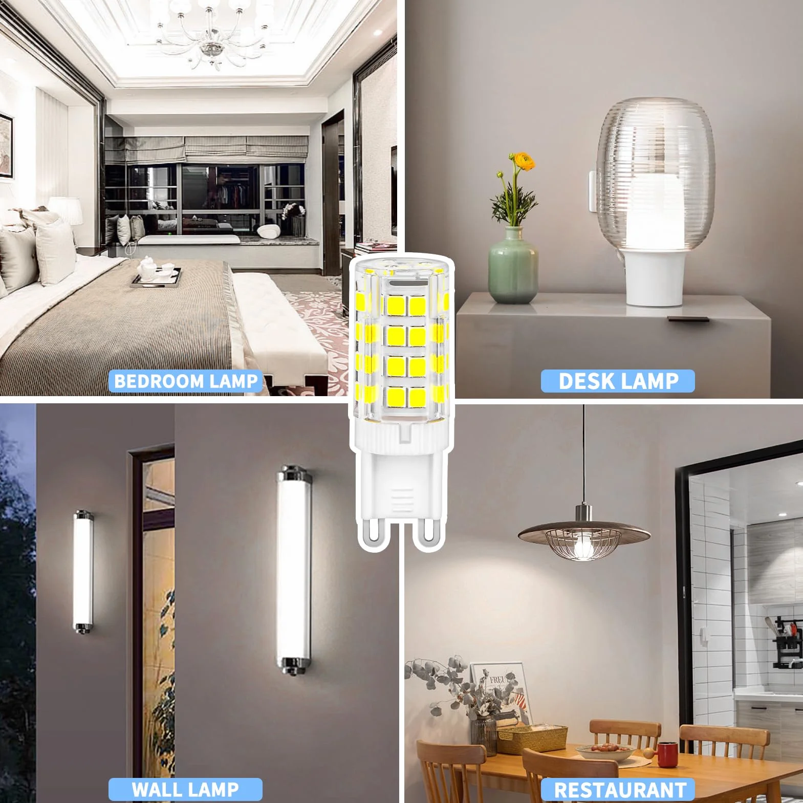 Ampoules LED G9 YIIFELL, Blanc Froid 6000K 5W 500LM Non Dimmable AC 220-240V, Lot de 8