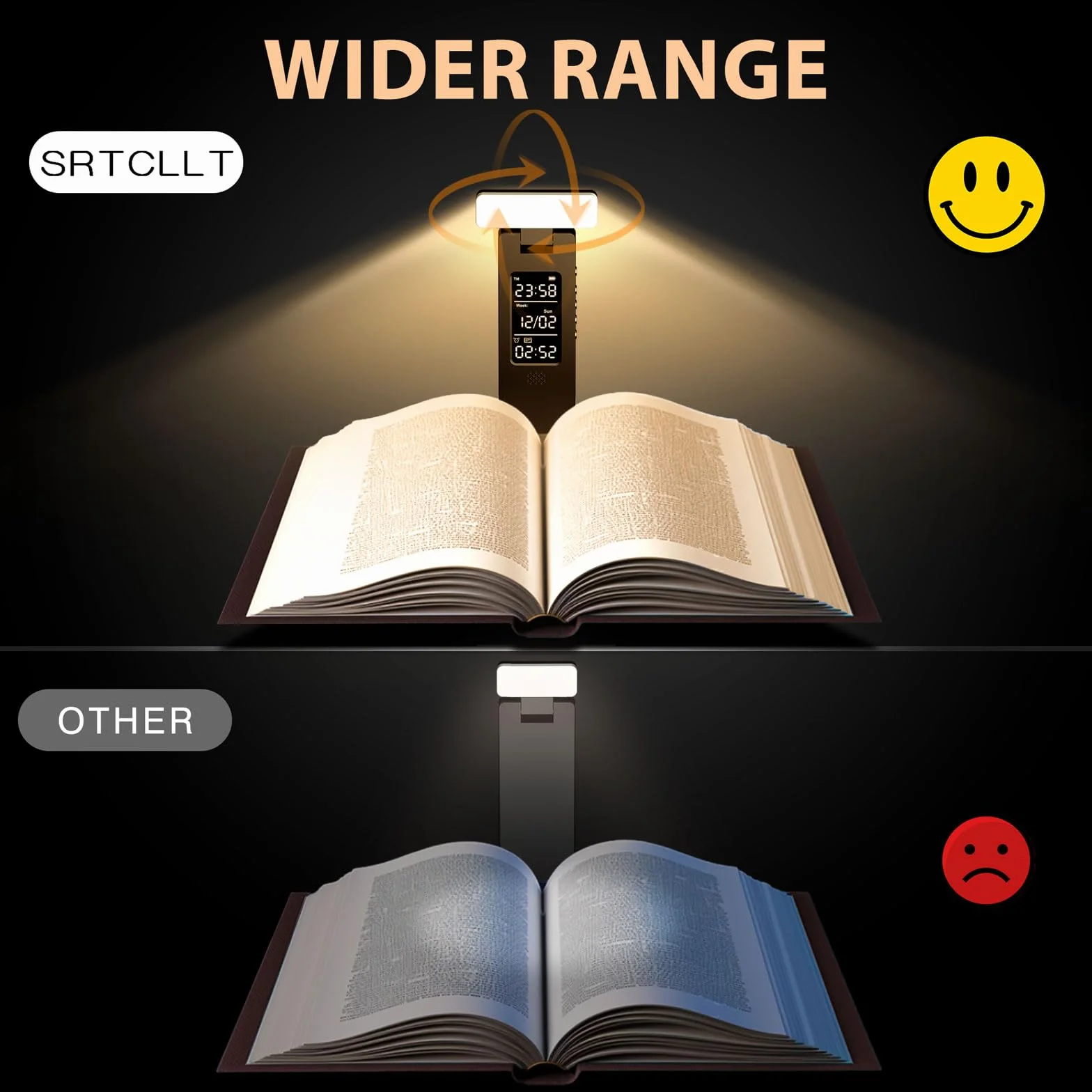 Lampe de lecture à piles rechargeables portable flexible couleur réglable luminosité variable