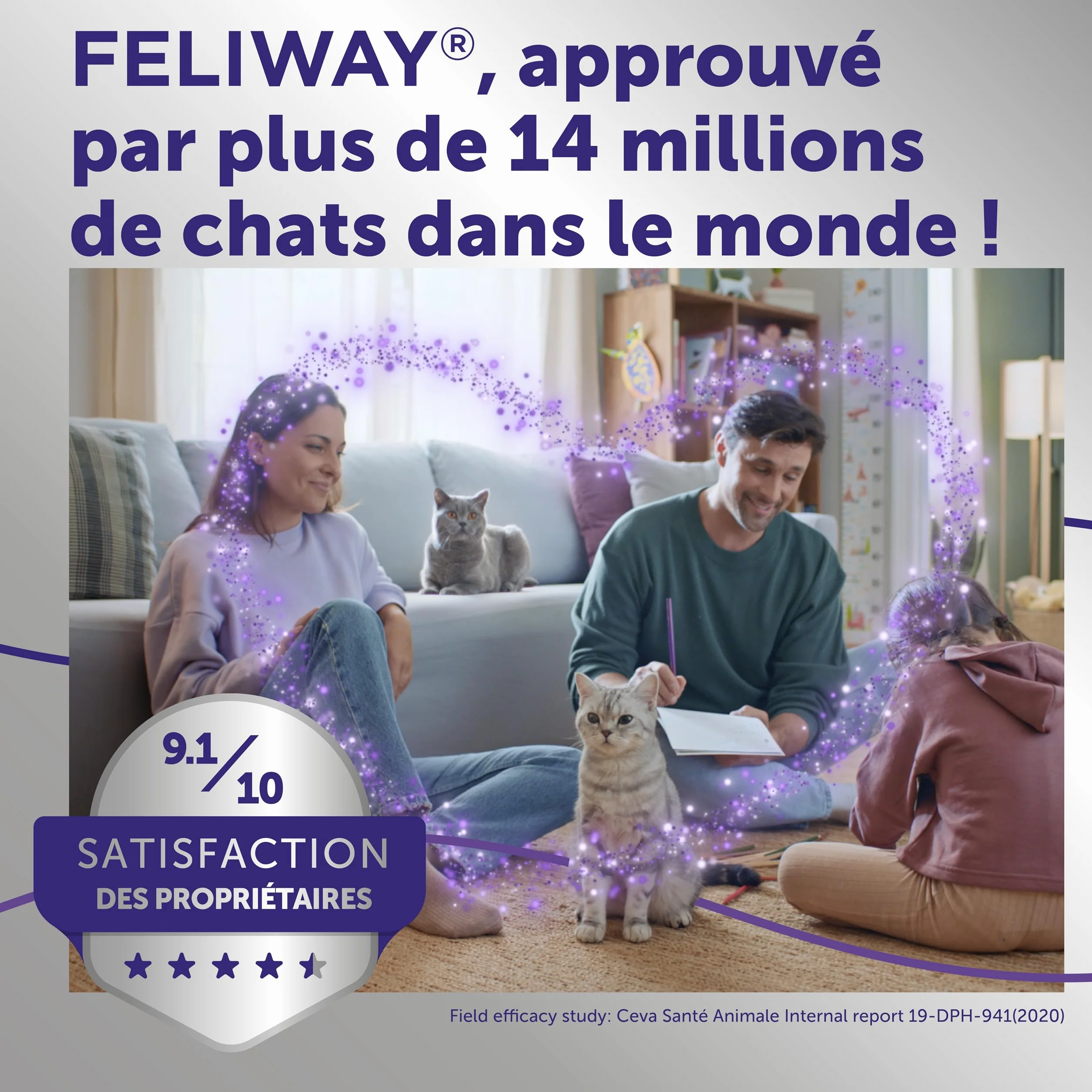FELIWAY Optimum Anti-Stress pour Chat - Complexe de phéromones apaisantes - Pack économique 3 recharges 3x30 Jours