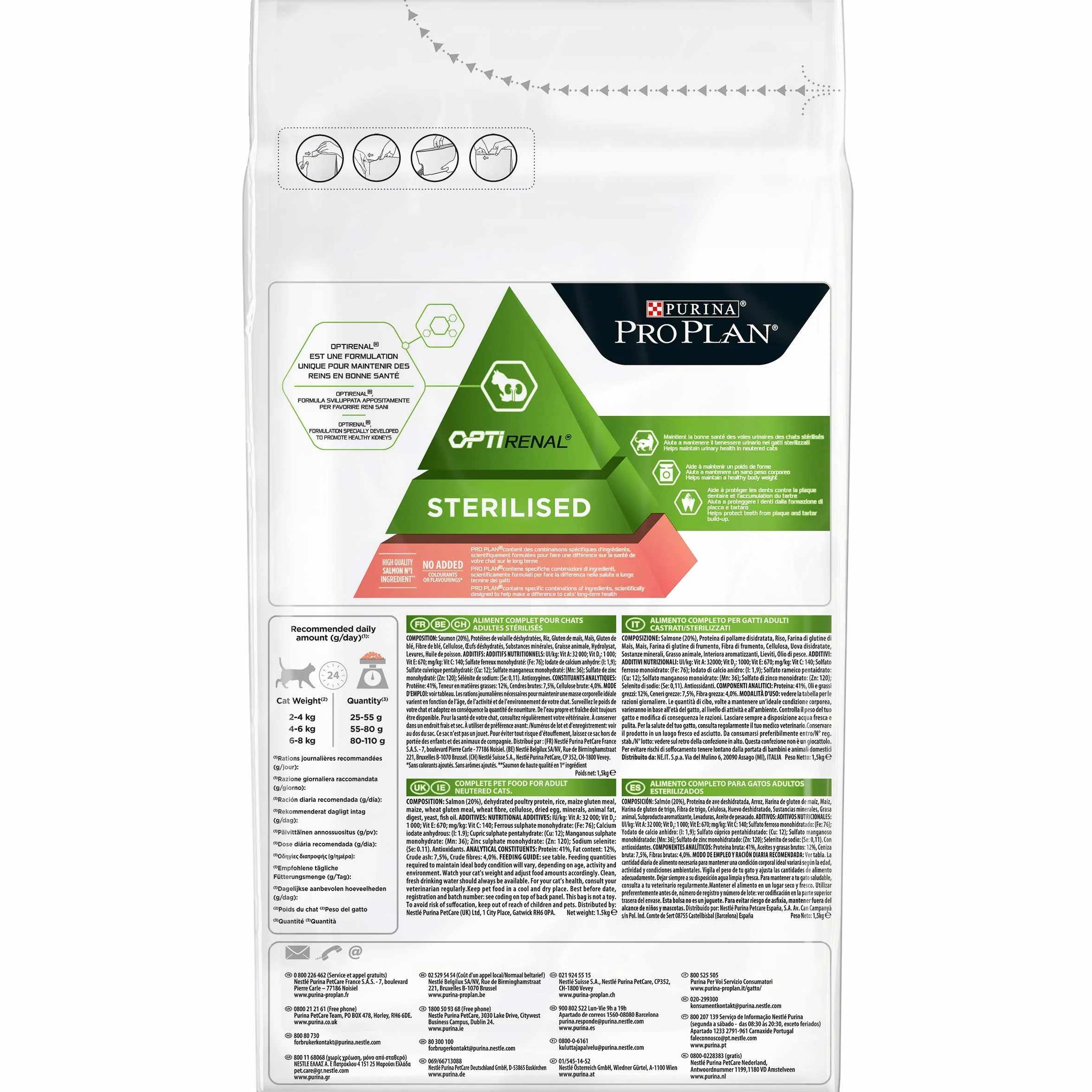 PURINA PRO PLAN Renal Plus Croquettes pour Chat Adulte Stérilisé au Saumon 1,5kg