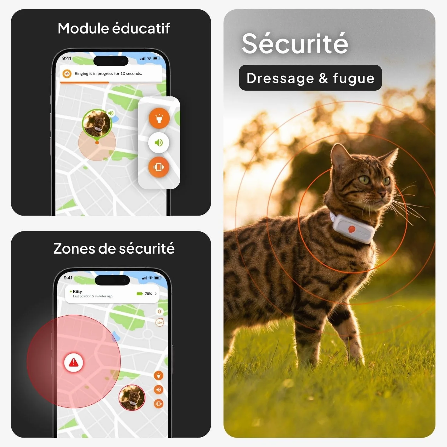 Weenect Chat XS Collier GPS pour Chat Suivi en Temps réel Plus Petit modèle du marché Fonctionne avec abonnement Collier Inclus Garantie à Vie