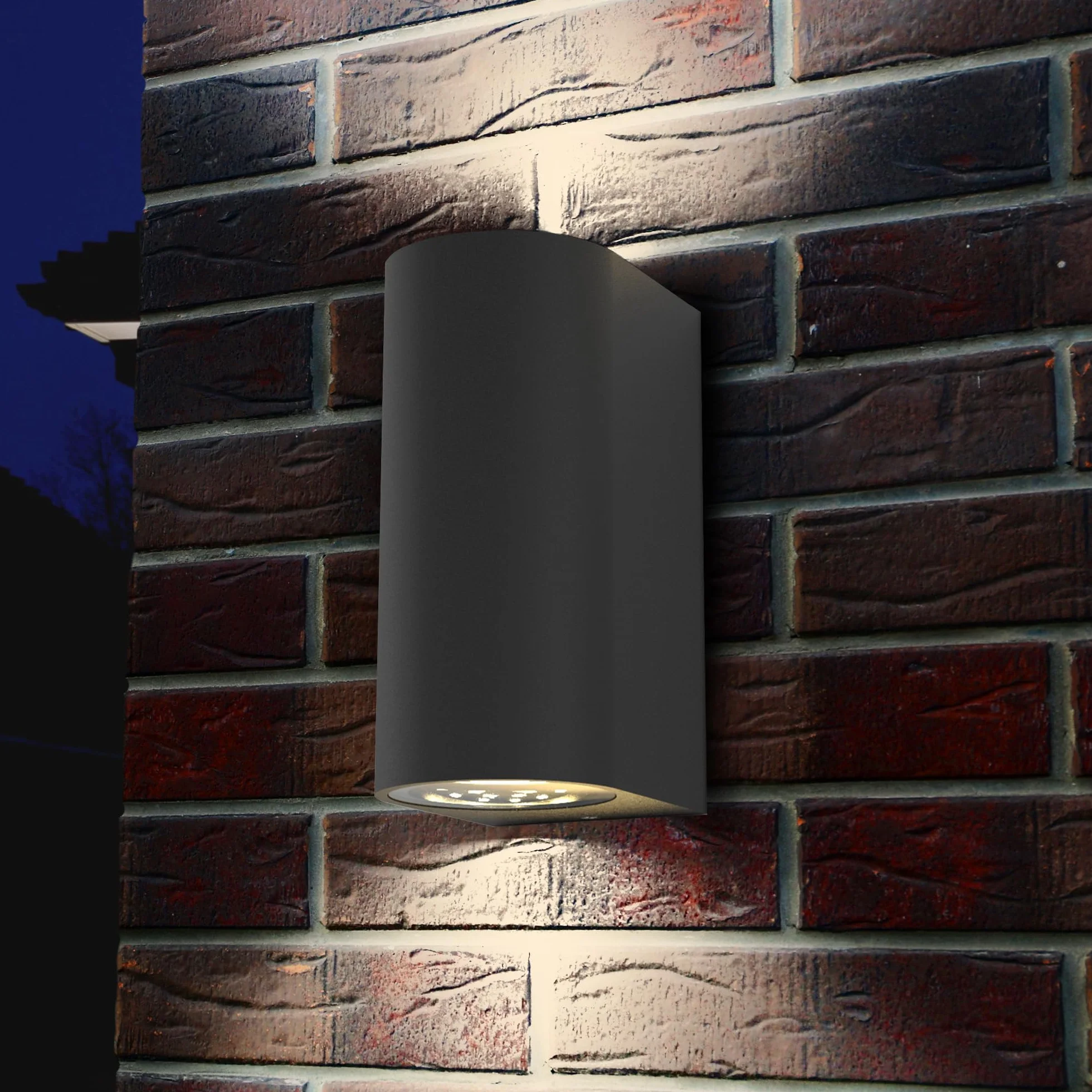 B.K.Licht applique murale LED extérieur intérieur GU10 2x5W 400lm IP44 noir
