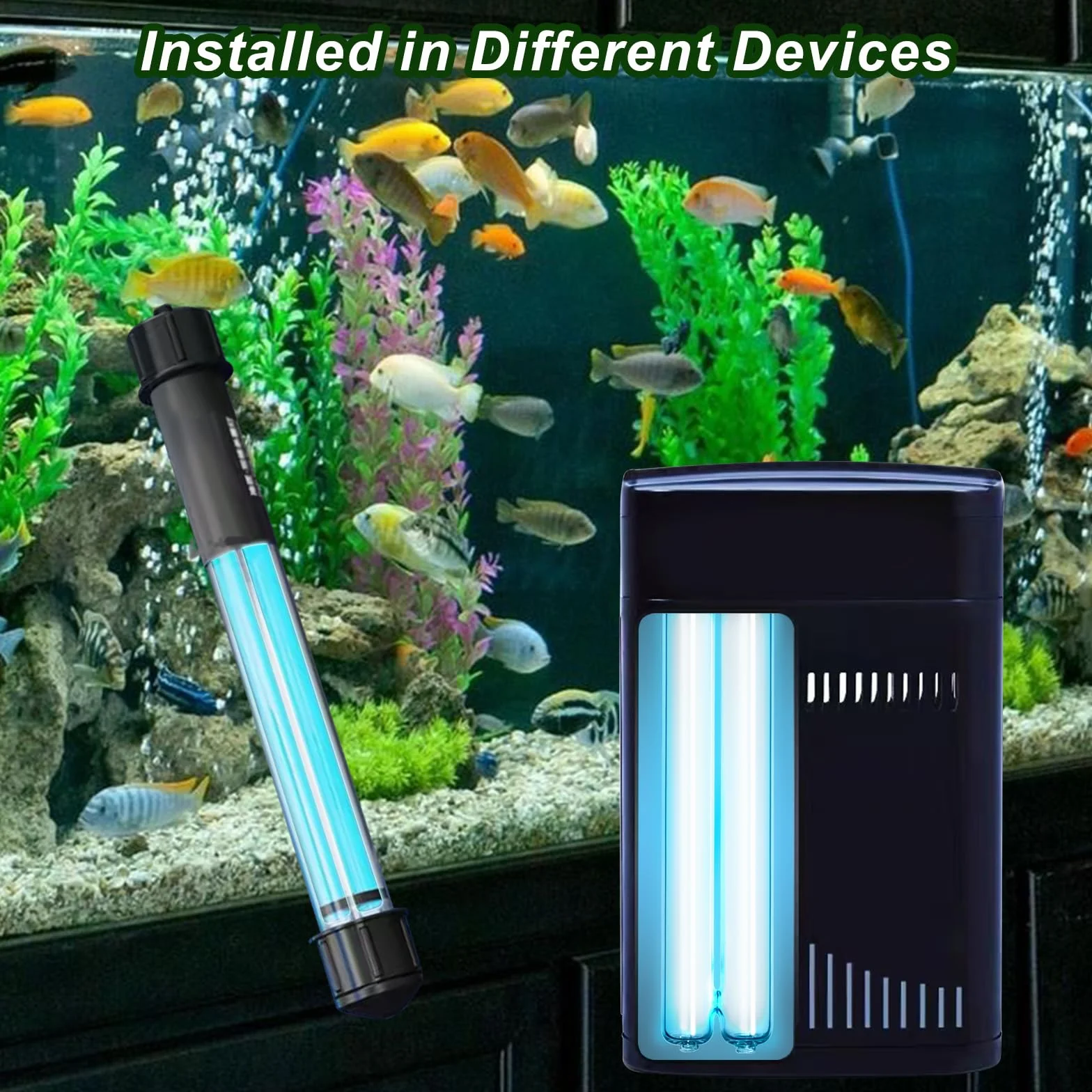 Lampe de désinfection UV 2G11 4 Broches 18W, Ampoule UVC Compacte, Filtre UV Tubulaire Pour Étangs de Parc et Poissons