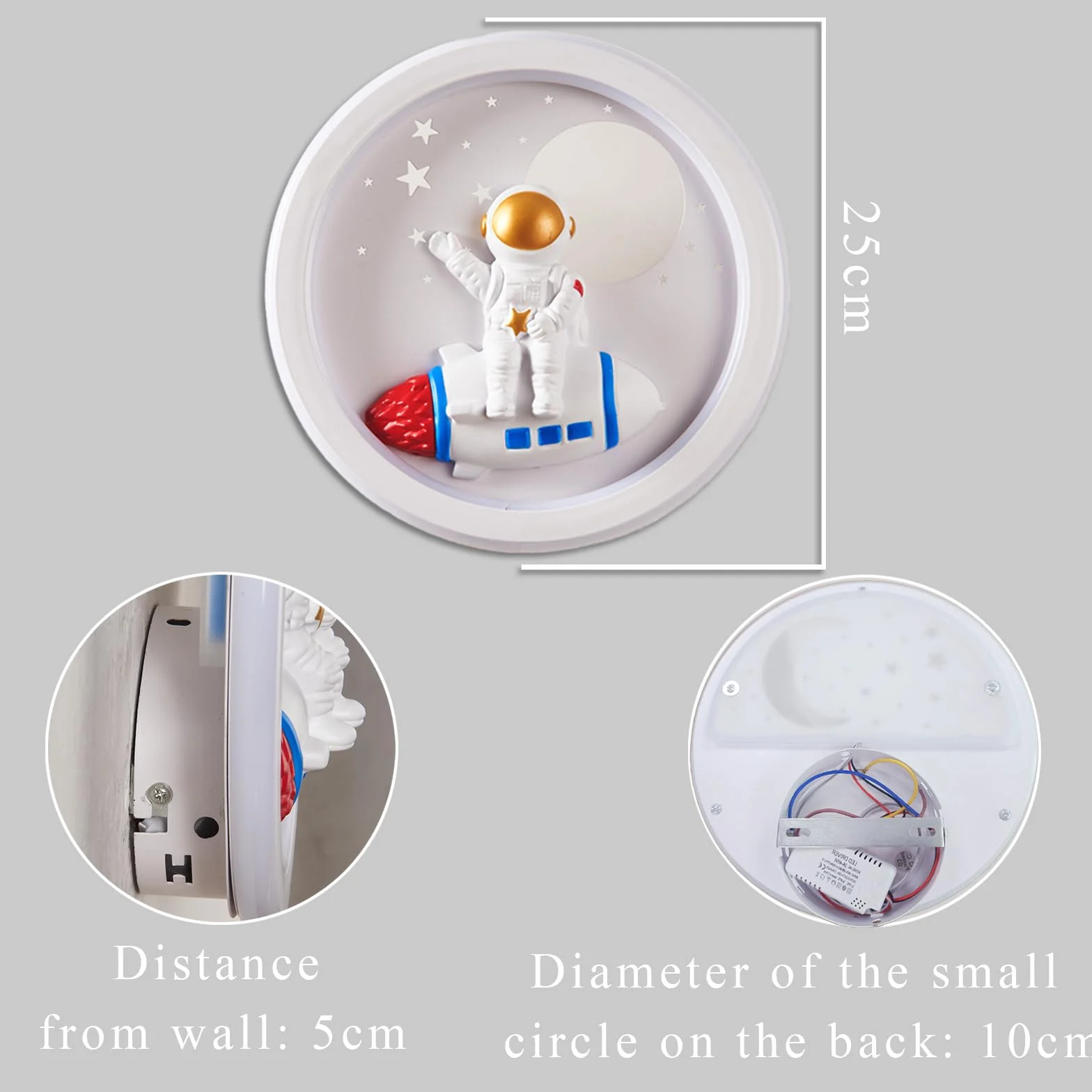 LED Applique Murale 24W Moderne Astronaute 220V 3 Température de Couleur 3000K 4000K 6000K