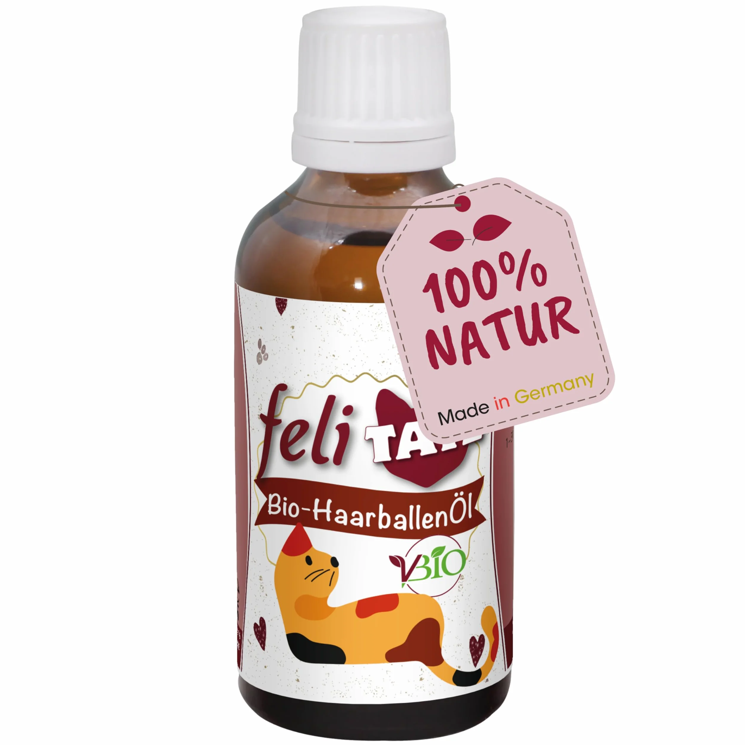 cdVet FeliTATZ Huile de Boules de Poils Bio pour Chat 50 ML