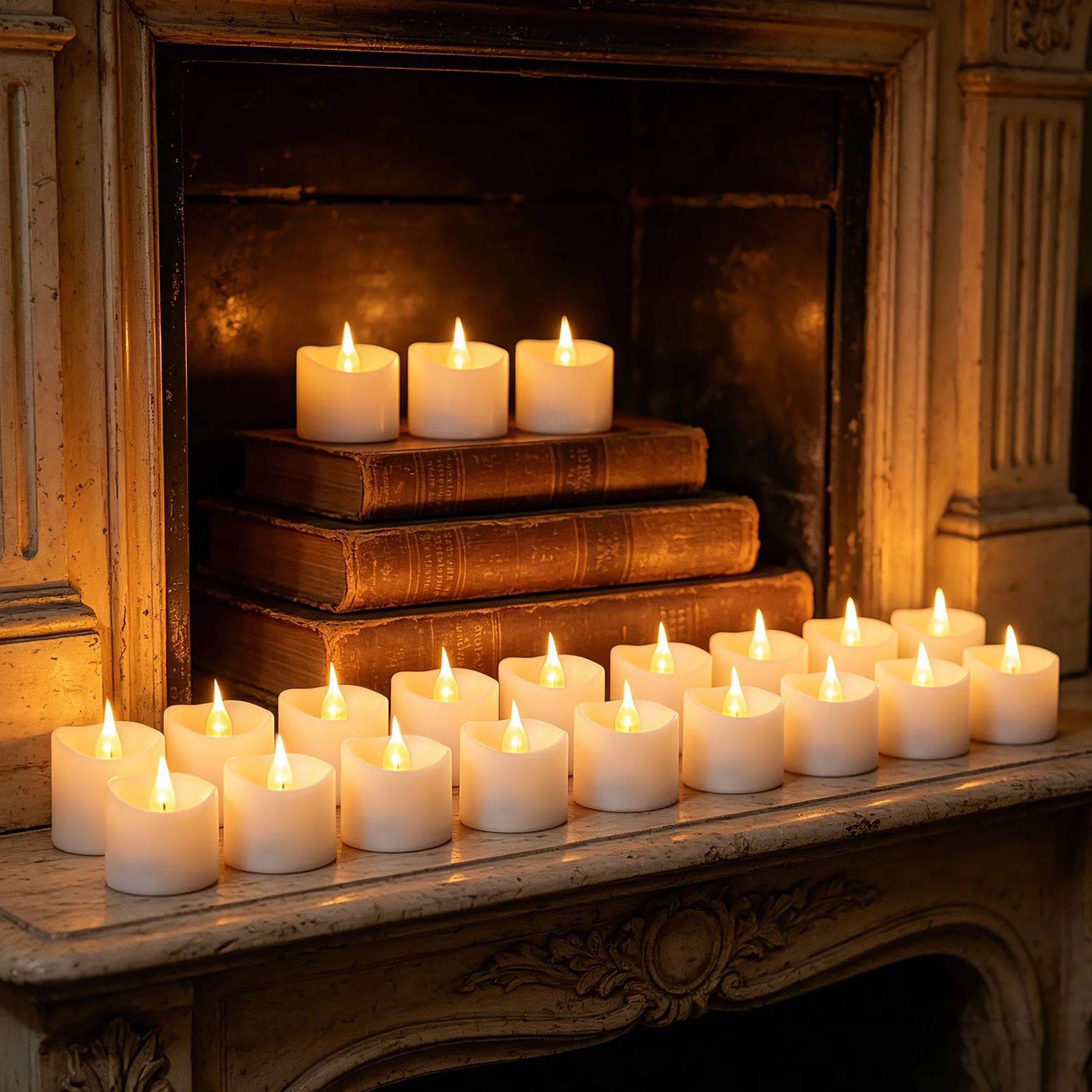 Bougies LED Thé Set 24 Pièces avec Batterie CR2032 Sans Flamme