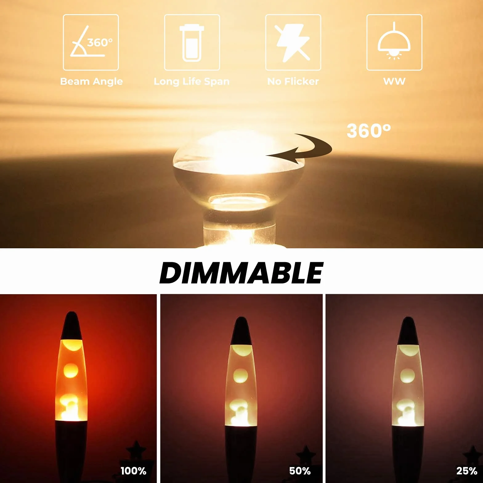Luxvista 30W R39 E14 Ampoule Lampe Lave Réflecteur SES Blanc Chaud 2700K 2-Pack