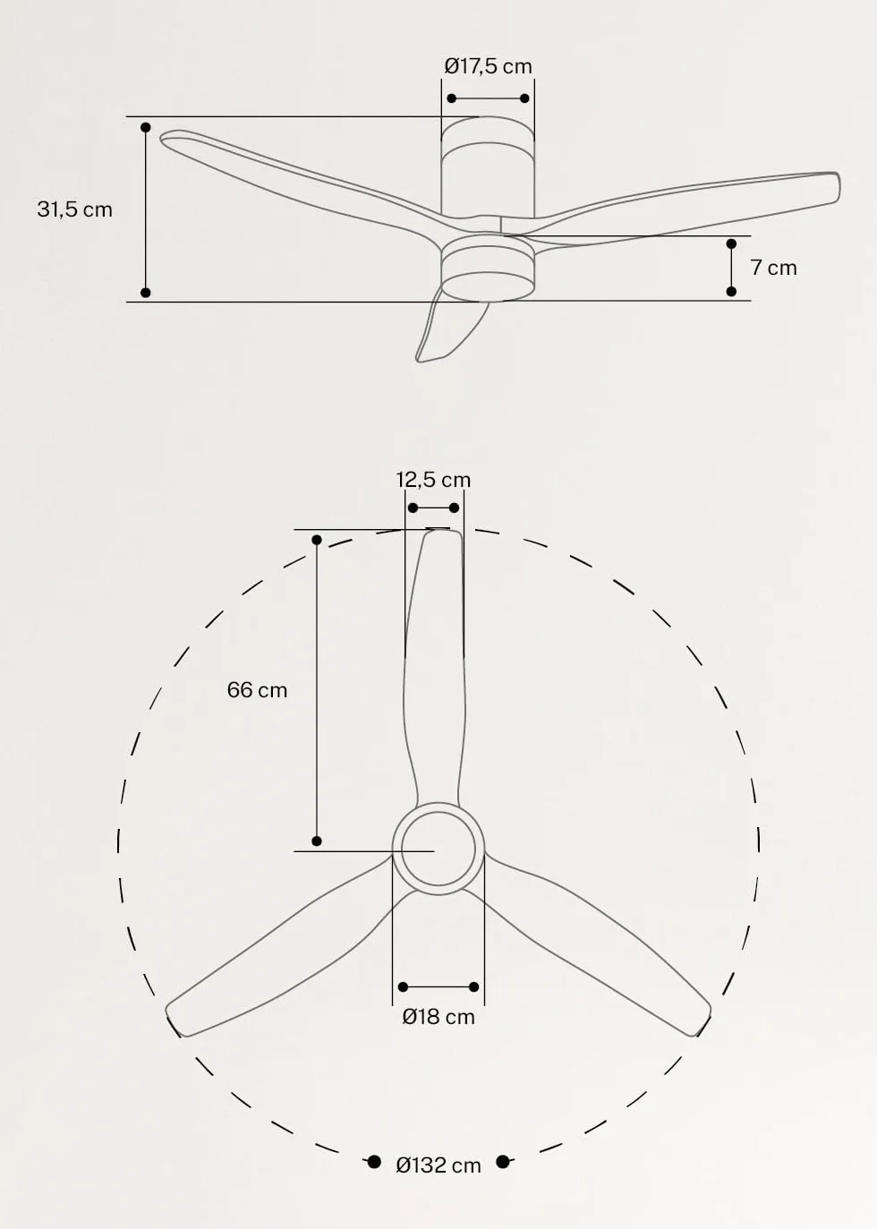 CREATE WINDCALM DC Ventilateur de plafond ABS noir pales effet bois clair 40W Silencieux Ø132 cm 6 vitesses minuterie été hiver