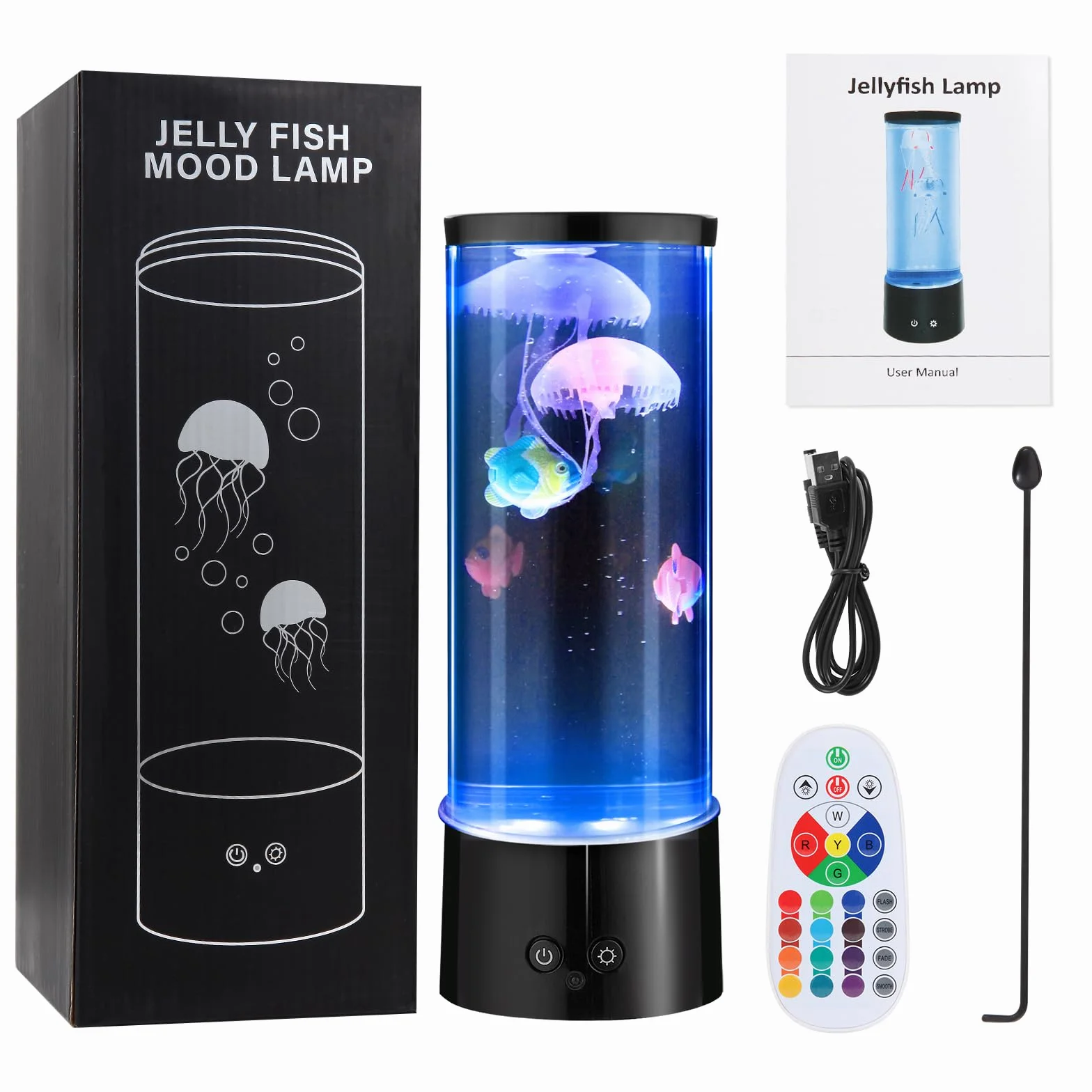 Lampe Méduse Jellyfish Lumière d'ambiance LED 17 Effets de Couleur Changeants Aquarium