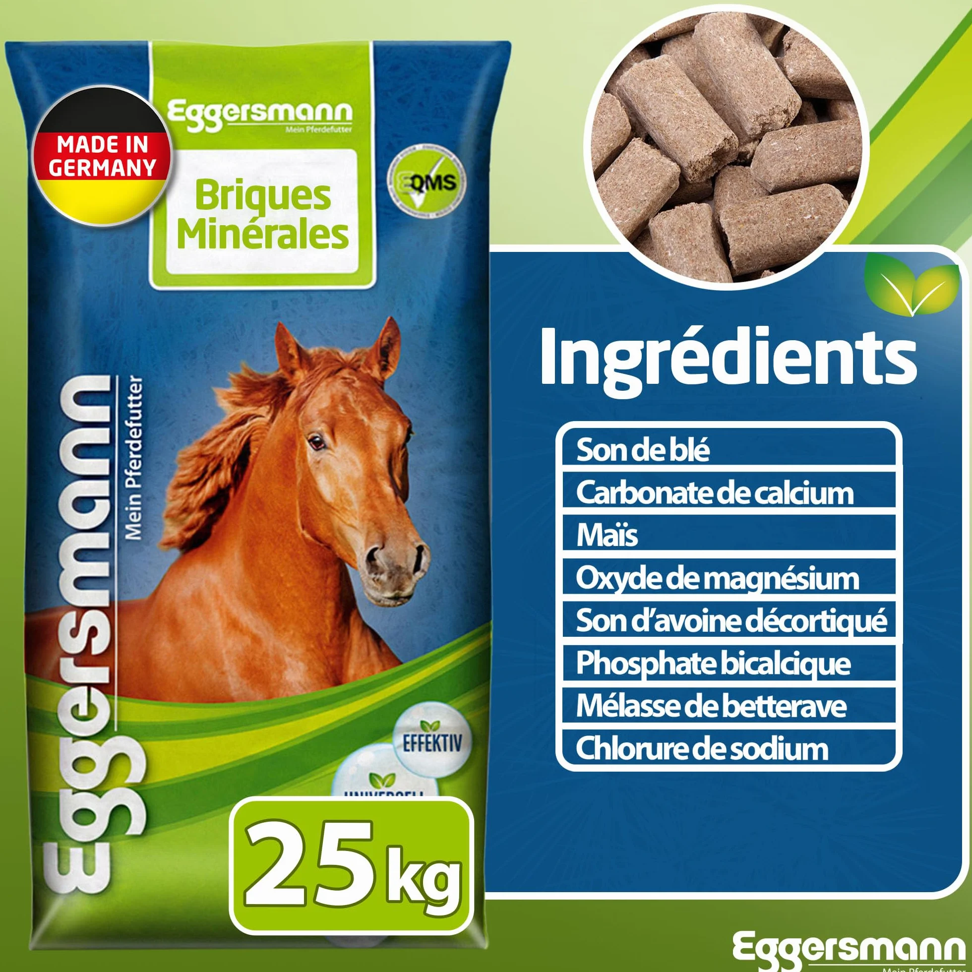 Eggersmann Mineral Bricks Nourriture minérale pour Chevaux 25 kg