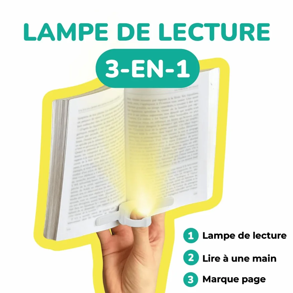 Lizia Lampe de lecture LED rechargeable Support de livre ergonomique Blanc